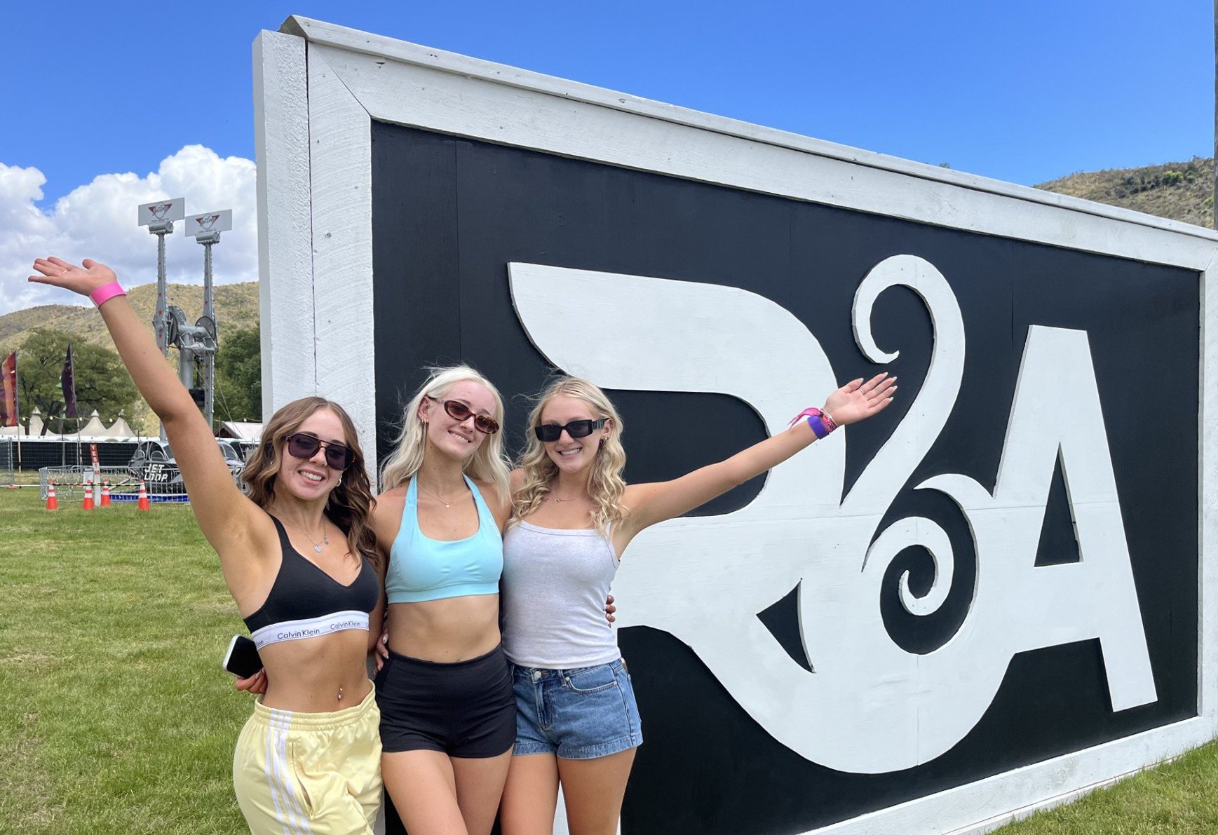 Among the first campers to arrive at the Rhythm & Alps festival in the Cardrona Valley are (from...