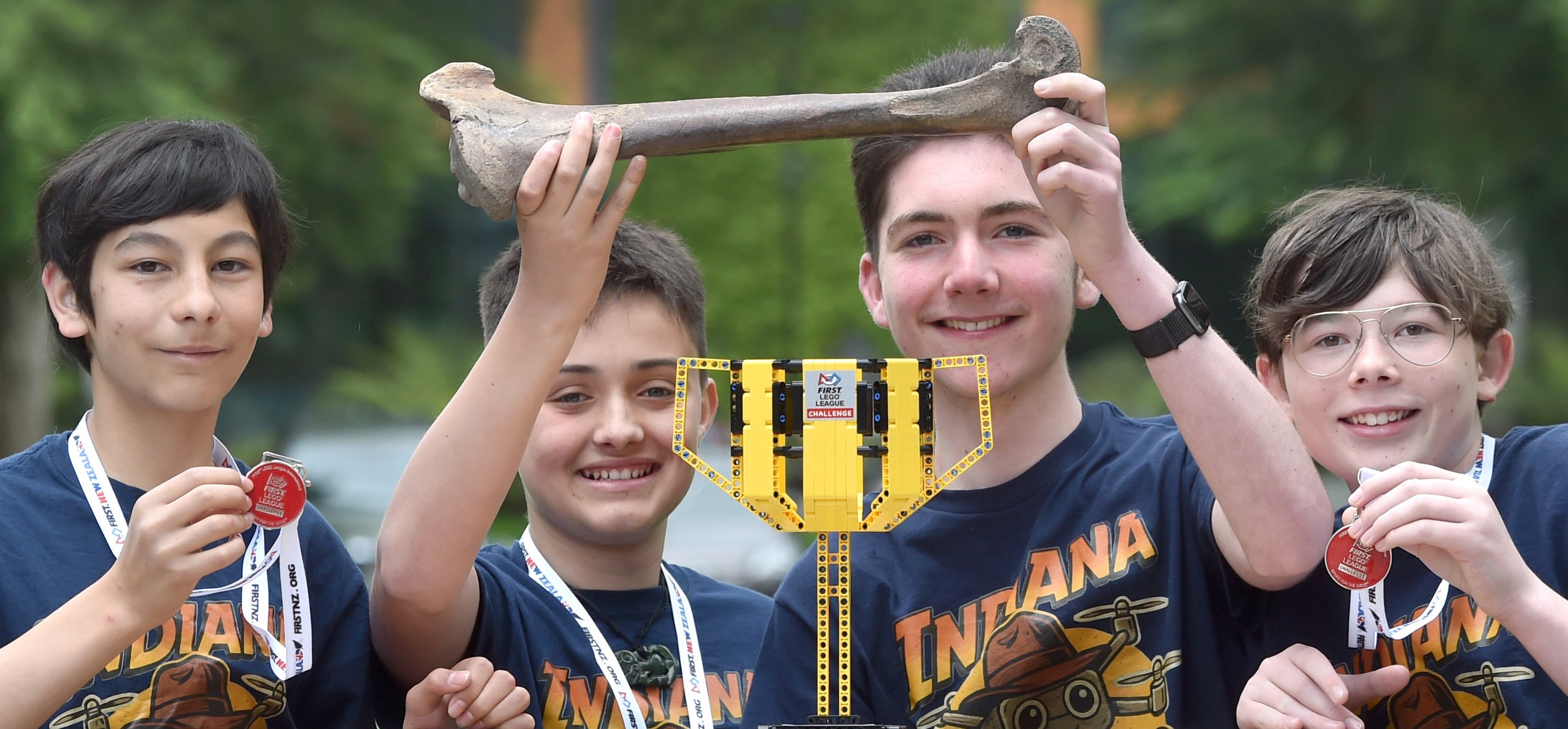 The Otago Boys’ High School robotics team (from left) Stuart Scott, 14, Ryder Greig, 15, Jack...