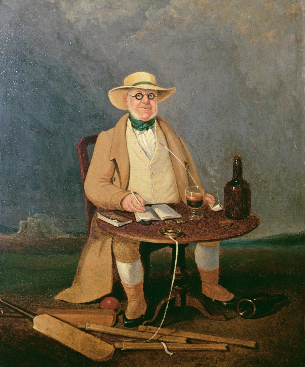 Scorer William Davis at Brighton in 1842. PHOTO: MELBOURNE CRICKET CLUB MUSEUM