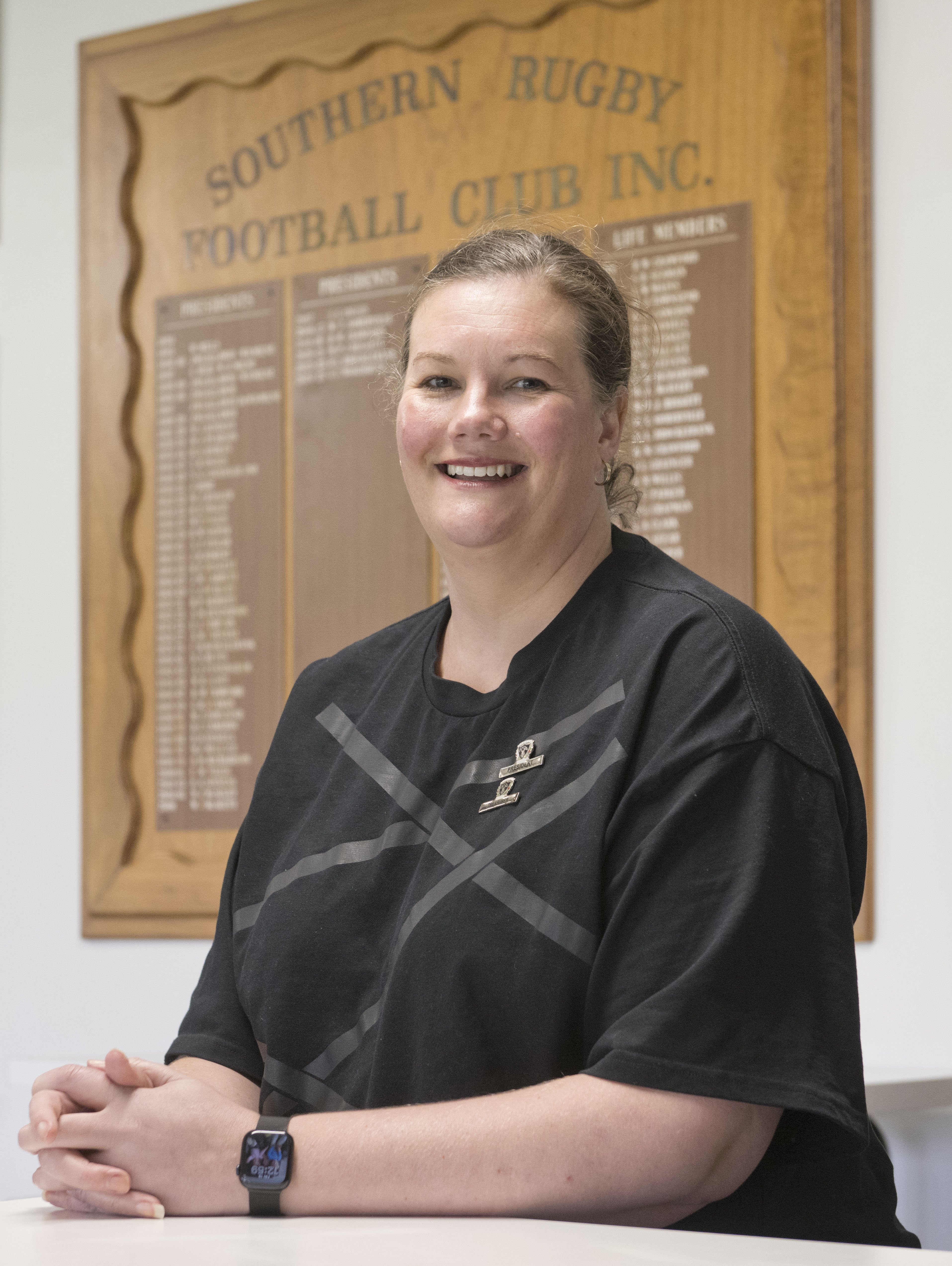 Steph Brenssell is the first female president of Southern Rugby Football Club in 144 years. PHOTO...