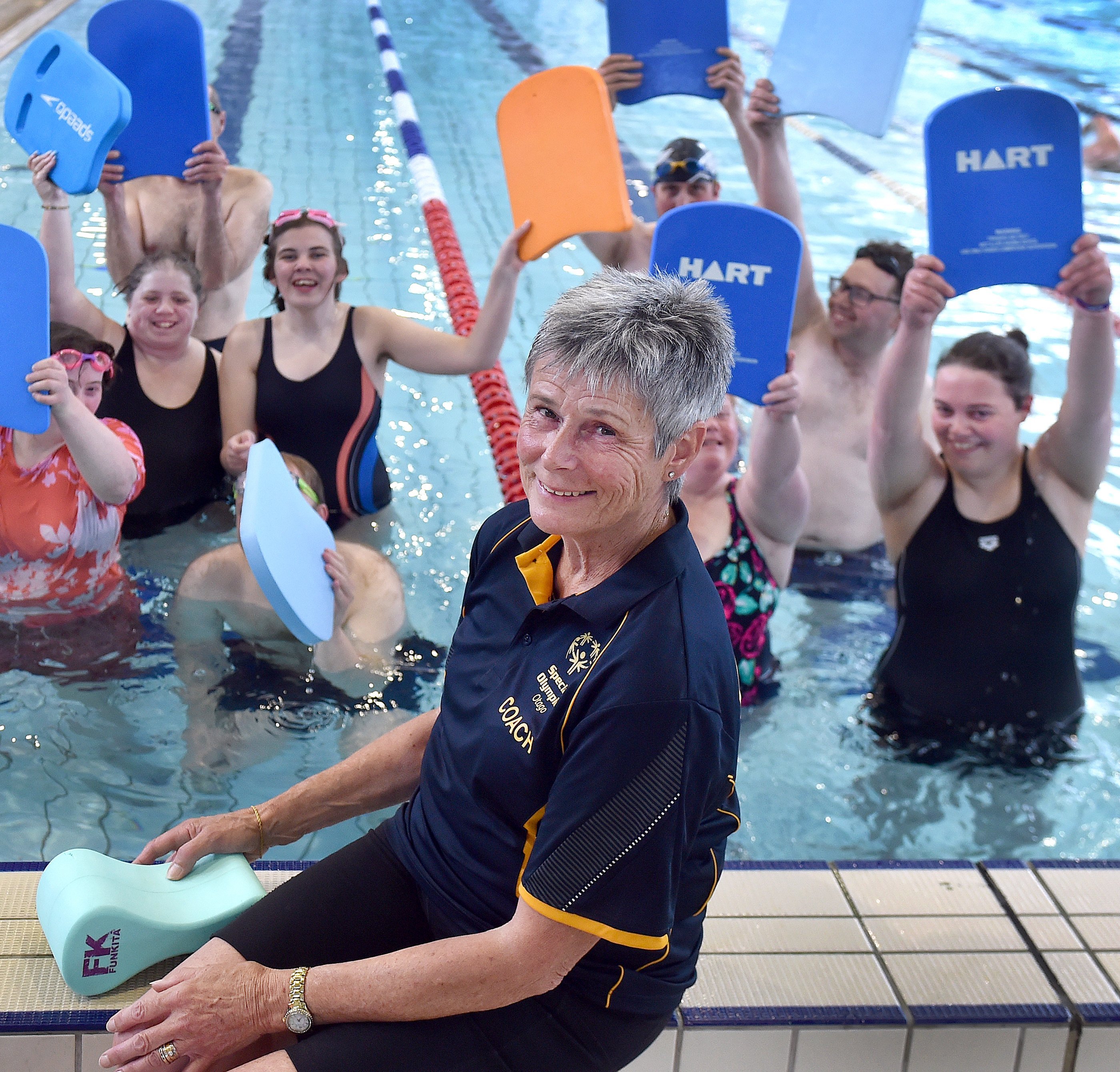 Special Olympics swimming coach Margaret van Betuw at one of the last training sessions at Moana...