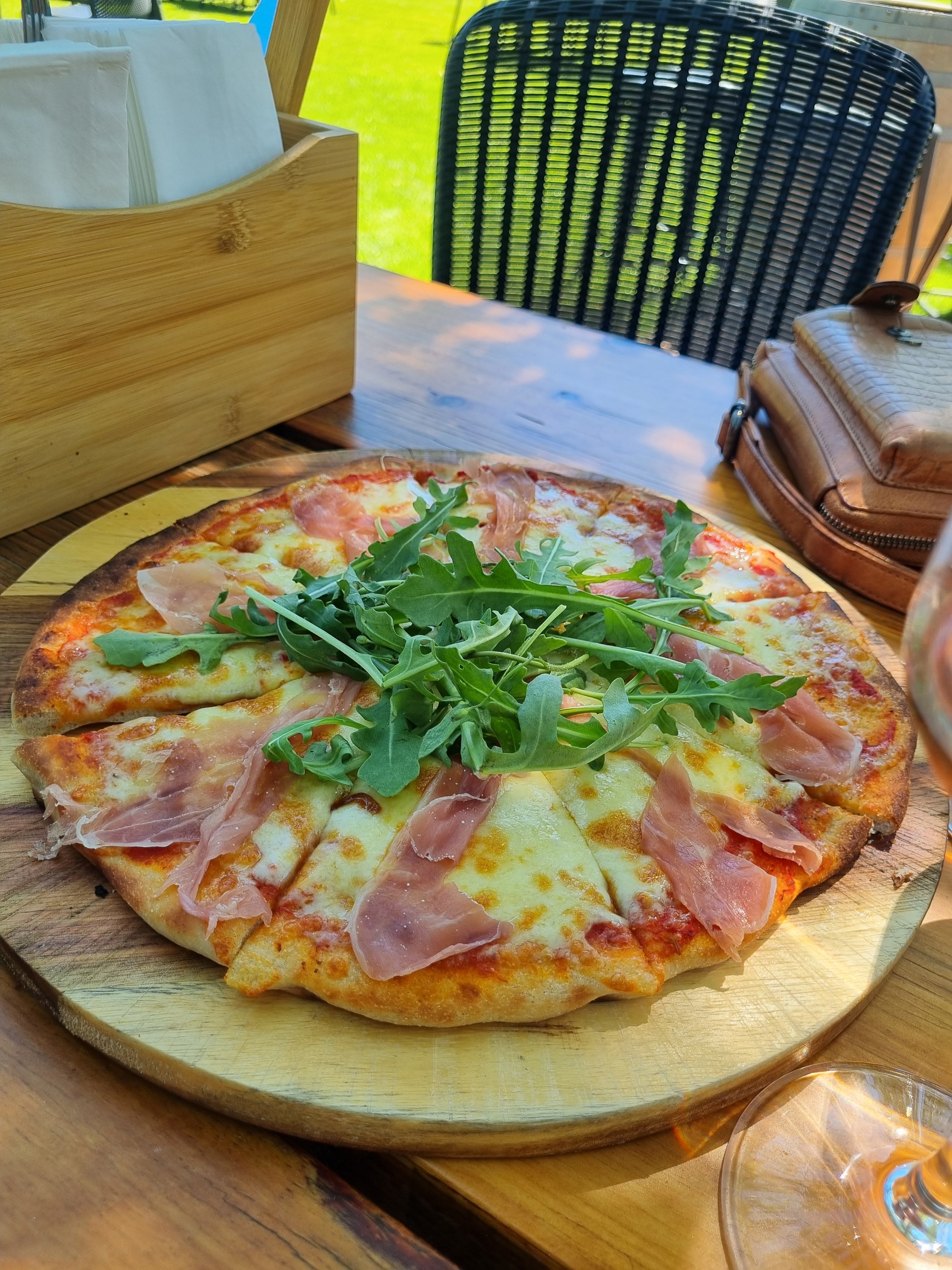 Paddons Paddock prosciutto pizza.