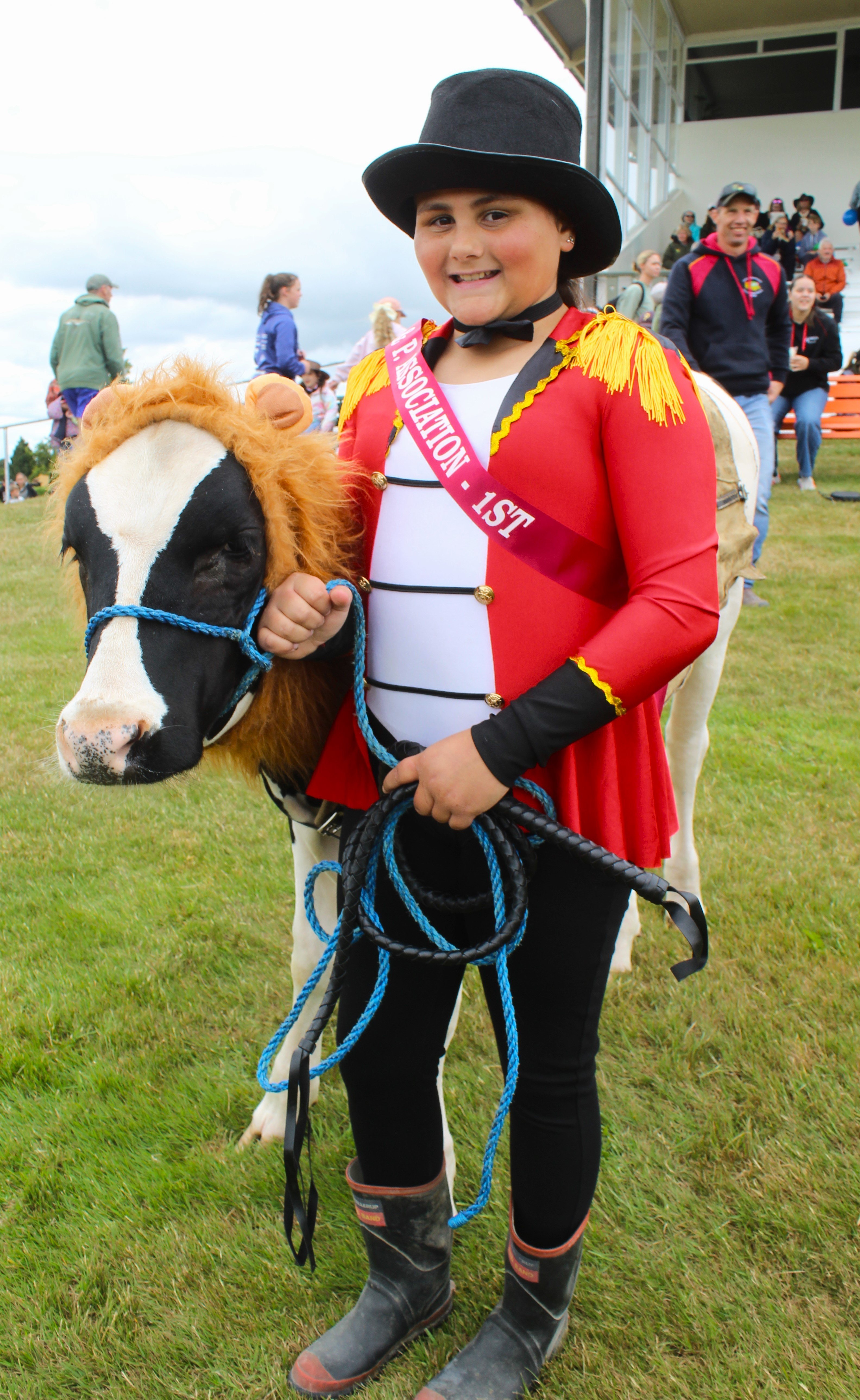 Pictured enjoying the show are the best fancy dress winners Adalyn Harding, 10, of Hedgehope, and...