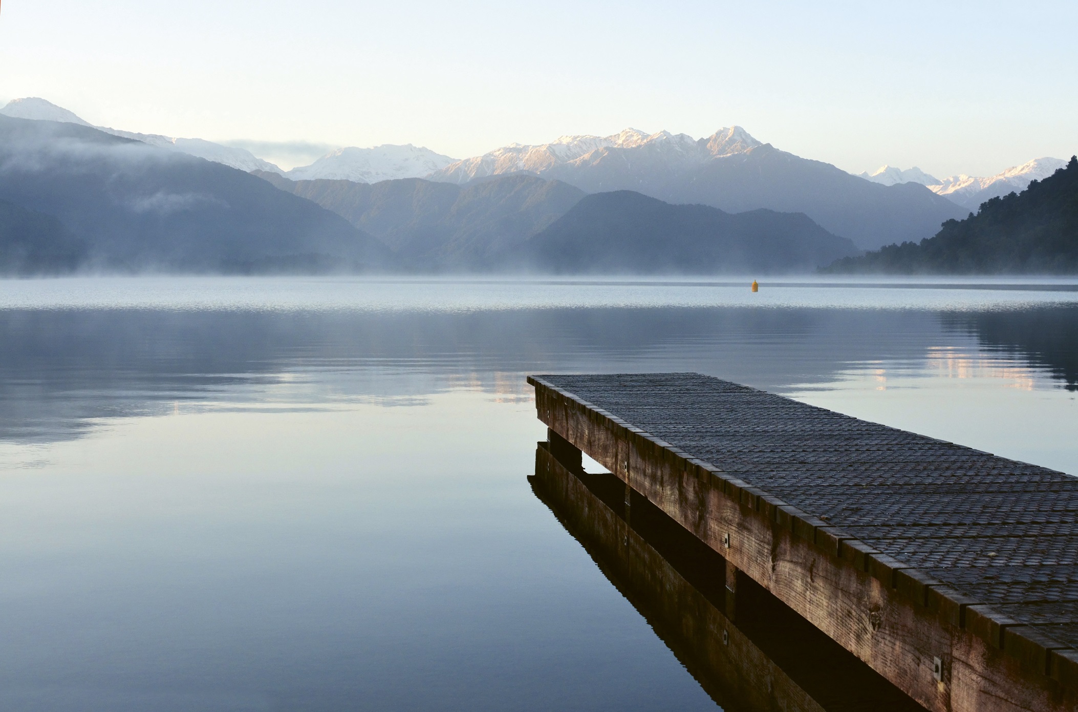The wooden jetty at Lake Kaniere on the West Coast. Photo: supplied