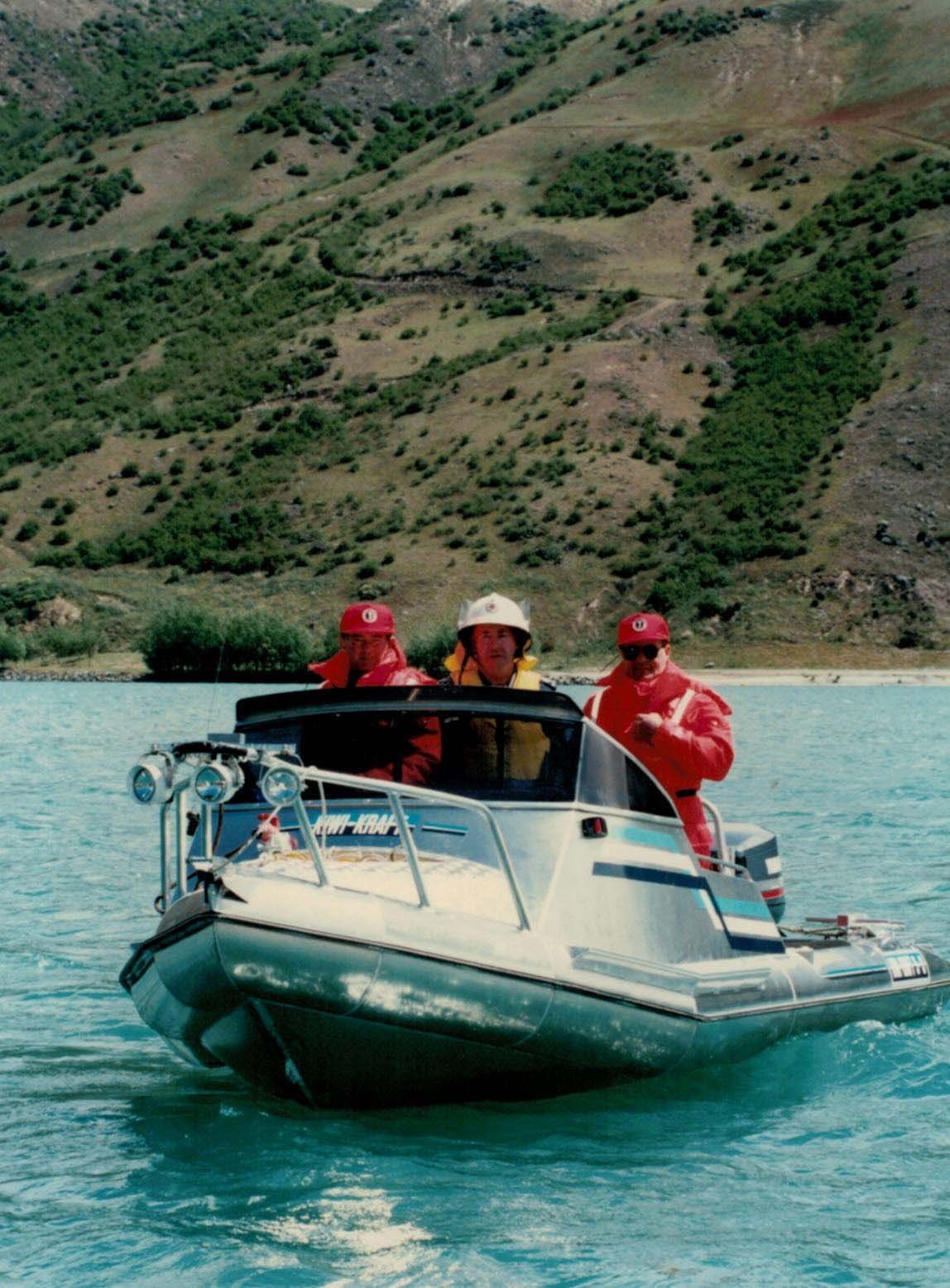 Rescue boat on Lake Dunstan.