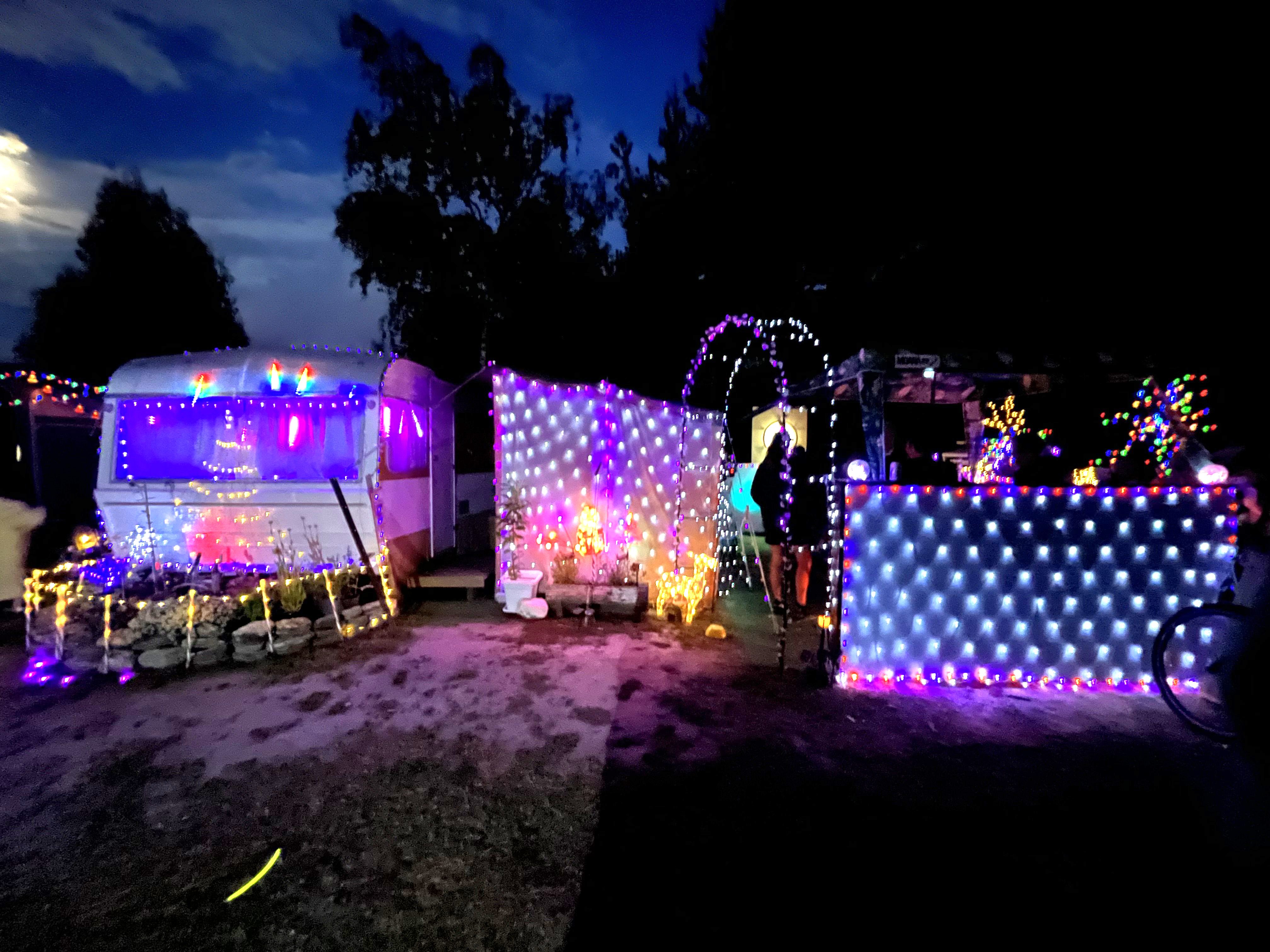 The winning site in the inaugural Millers Flat Holiday Park light-up-your-site contest. PHOTOS:...