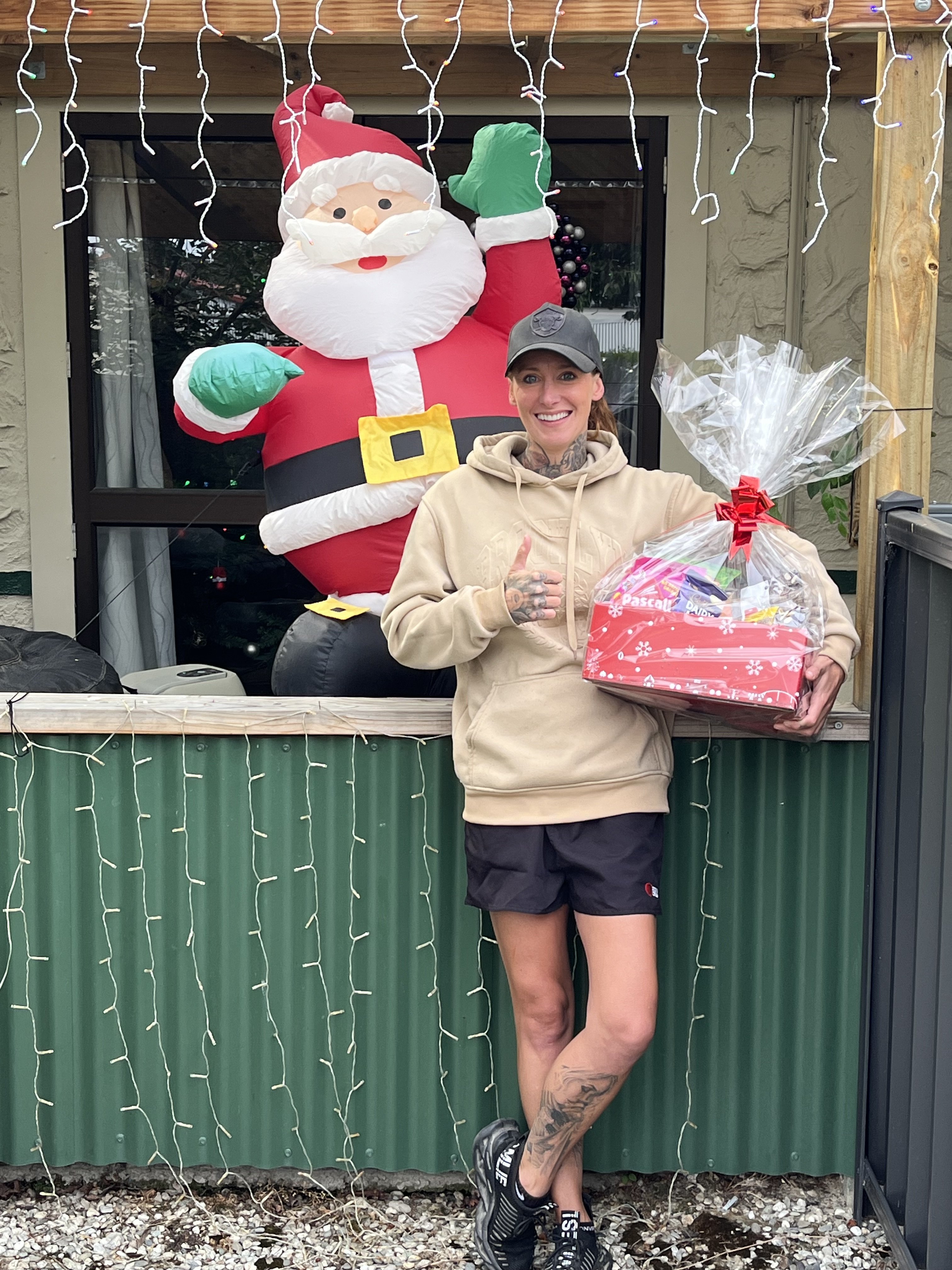 The winner of the competition, Jodie Whipps, is delighted with her prize of a hamper of festive...