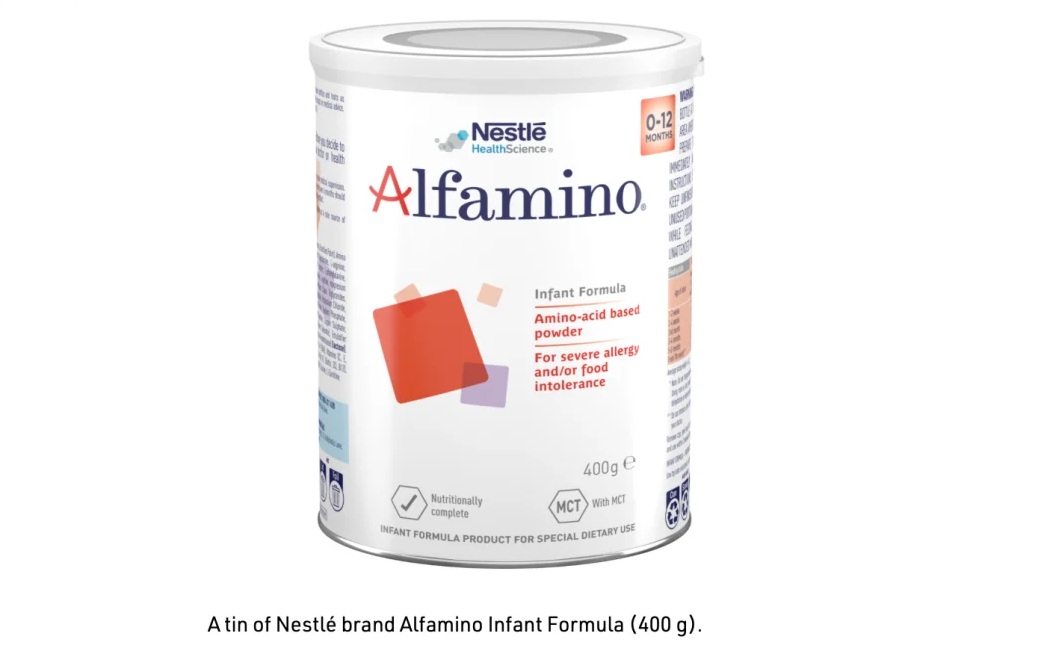 The affected Alfamino infant formula brand. Photo: Supplied / MPI