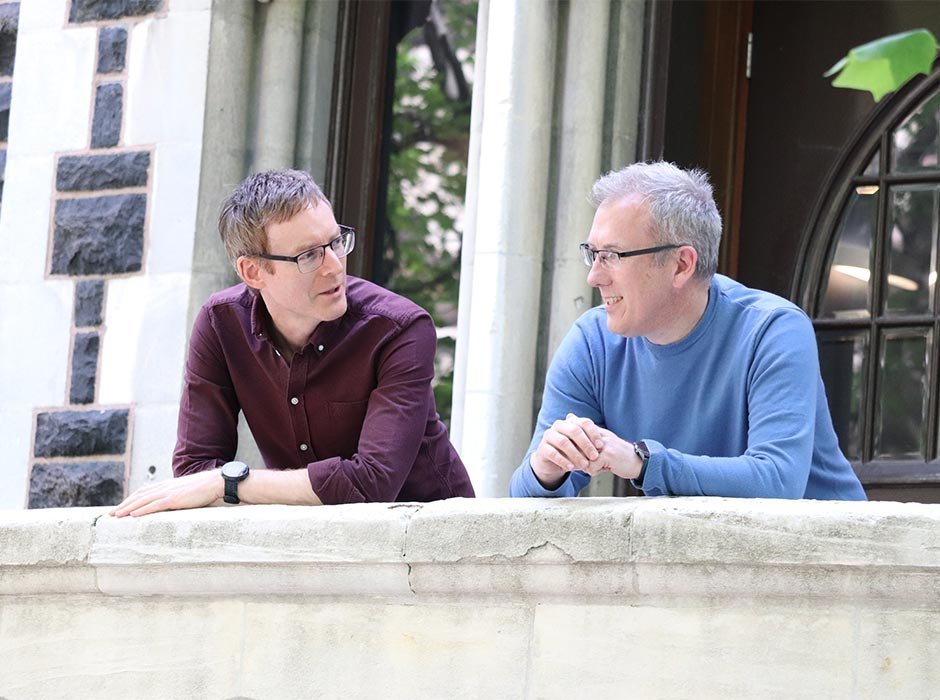 University of Otago biomedical sciences researchers Prof Peter Fineran (left) and Dr Robert...
