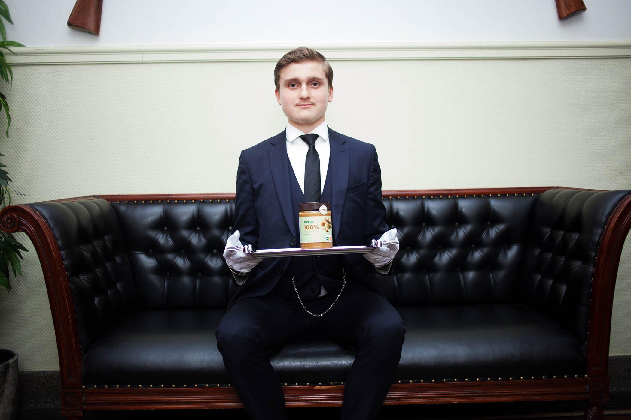 Hugo took 5 minutes to return with a huge jar of peanut butter on a silver platter. Photos:...