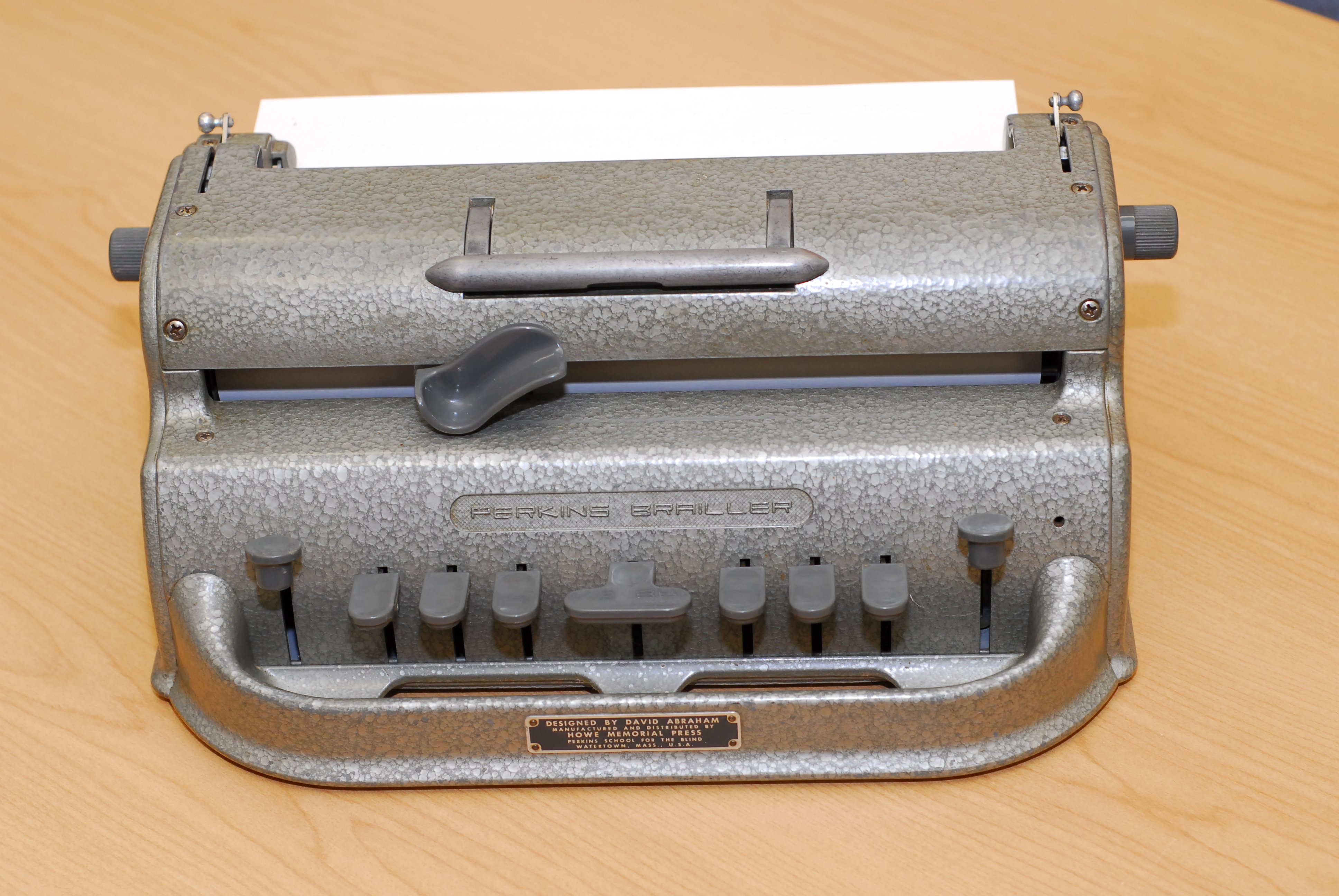 A Perkins Braille machine. PHOTO: GREGOR RICHARDSON