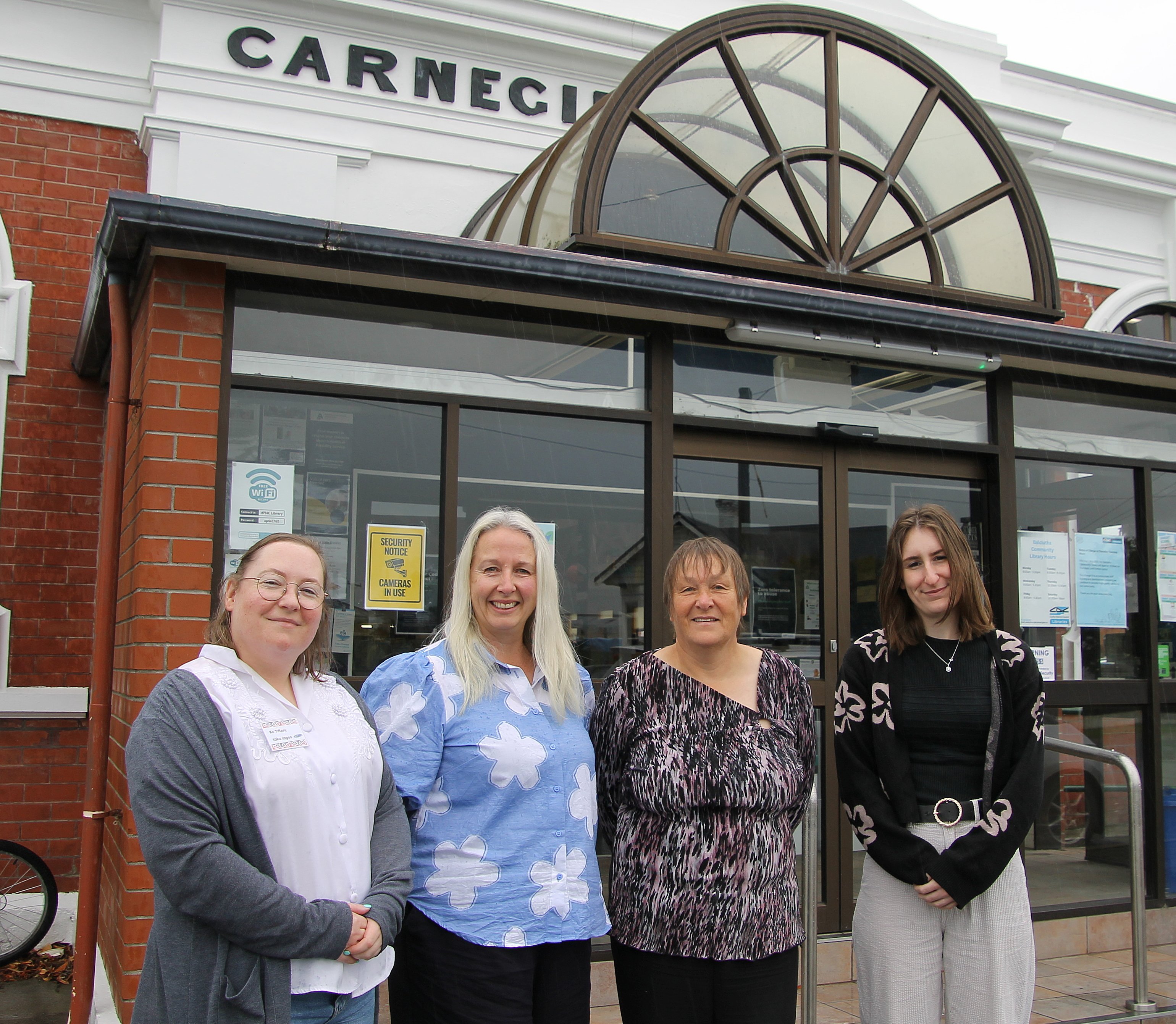 Librarians (from left) Tiffany Jenks, new Clutha District Libraries manager Melissa Ellison,...