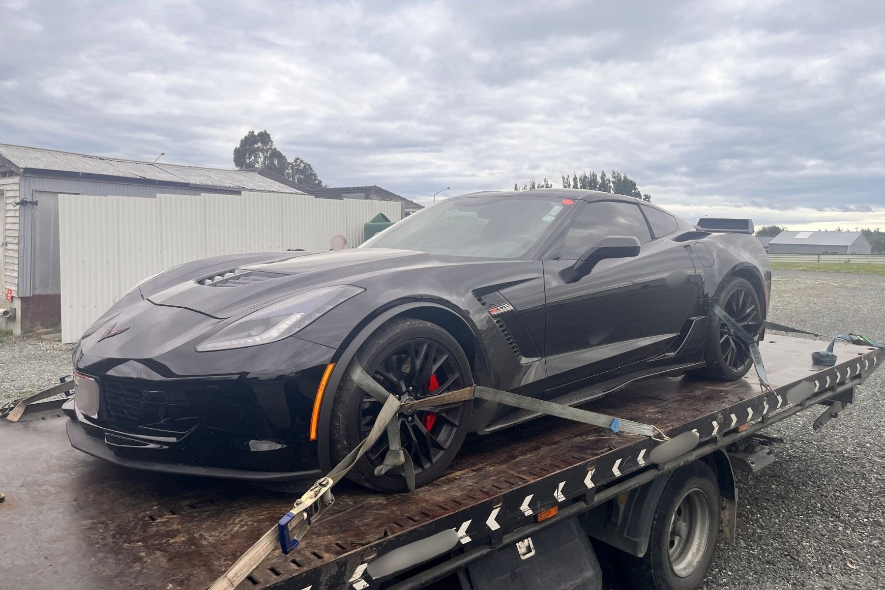 The black 2016 Chevrolet Corvette Z06 was impounded. Photo: NZ Police