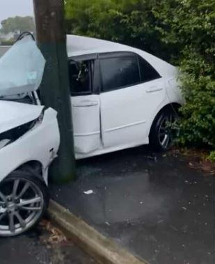 The crash outside Paul Bimler's house on Wakefield Ave in October.
