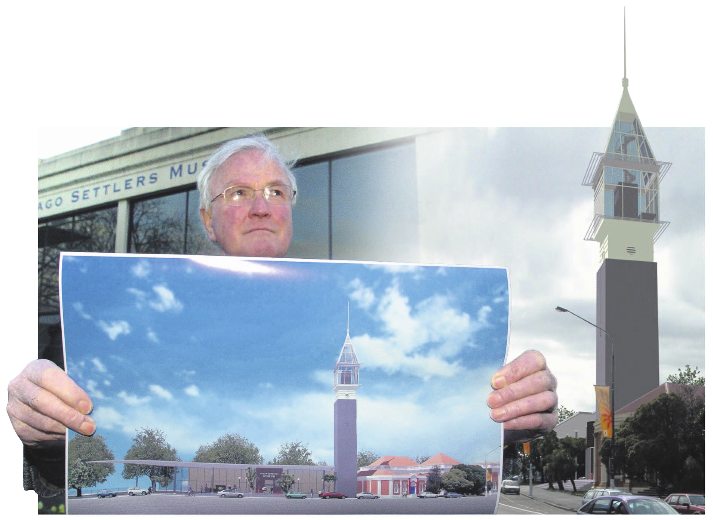 In 2006 a 60m-high viewing tower to was proposed for Toitū Otago Settlers Museum.