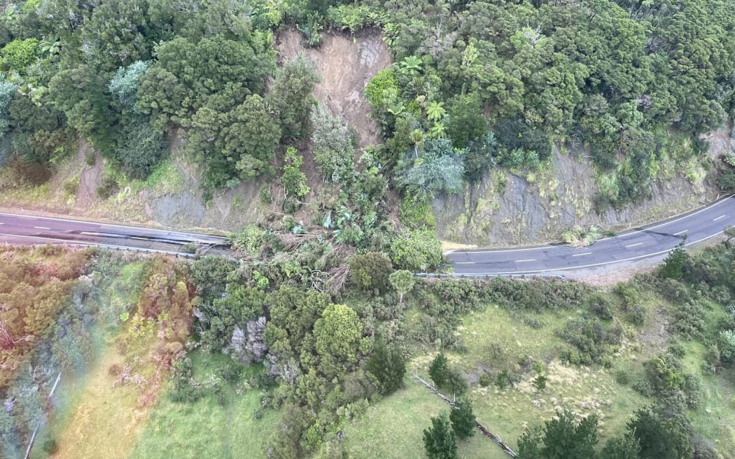 Damage to State Highway 35 from a landslide. Photo: Supplied / NZTA