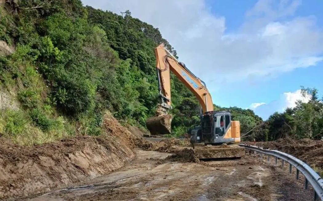 Slip clearing on the East Coast's SH35 between Tikitiki and Te Araroa earlier this week. Photo:...