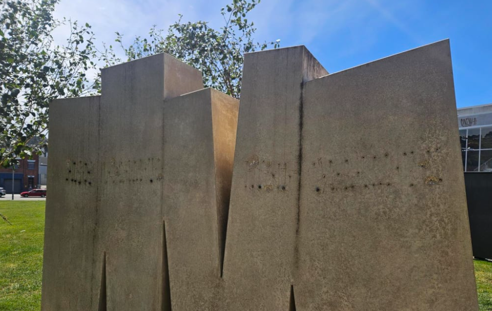 There was also damage and letters taken from the French Memorial. Photo: supplied 