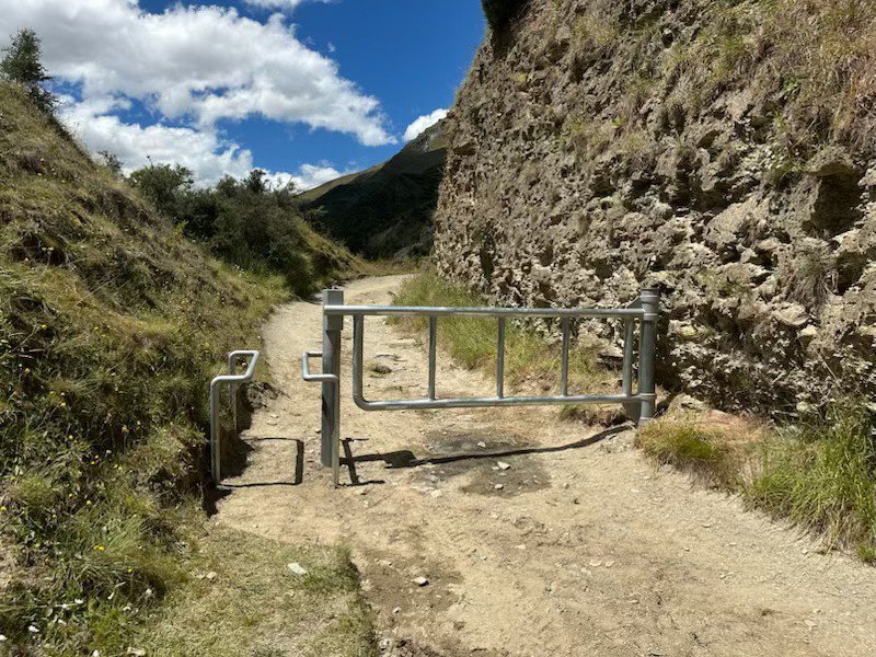This gate at the start of Macetown Rd will be operational from the end of the month. PHOTO: FACEBOOK