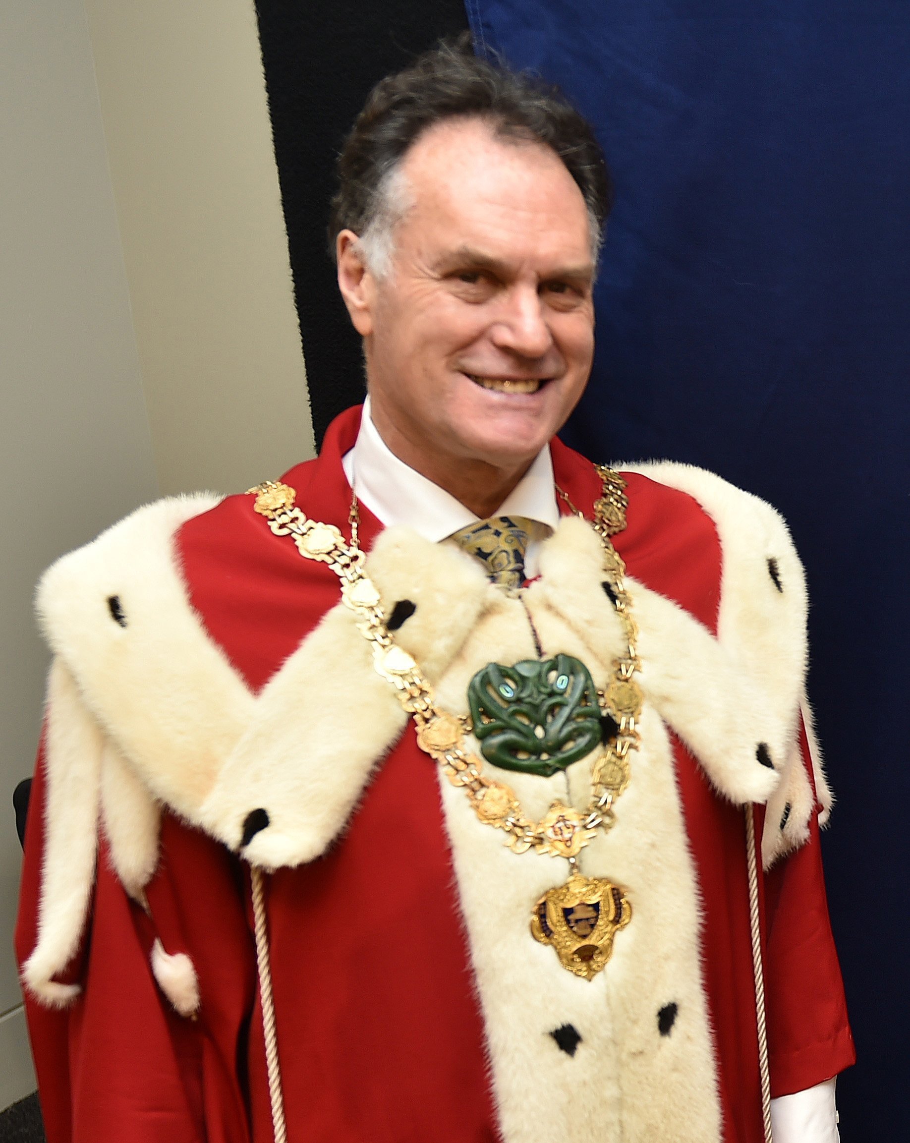 Jules Radich in his mayoral robes. PHOTO: GREGOR RICHARDSON