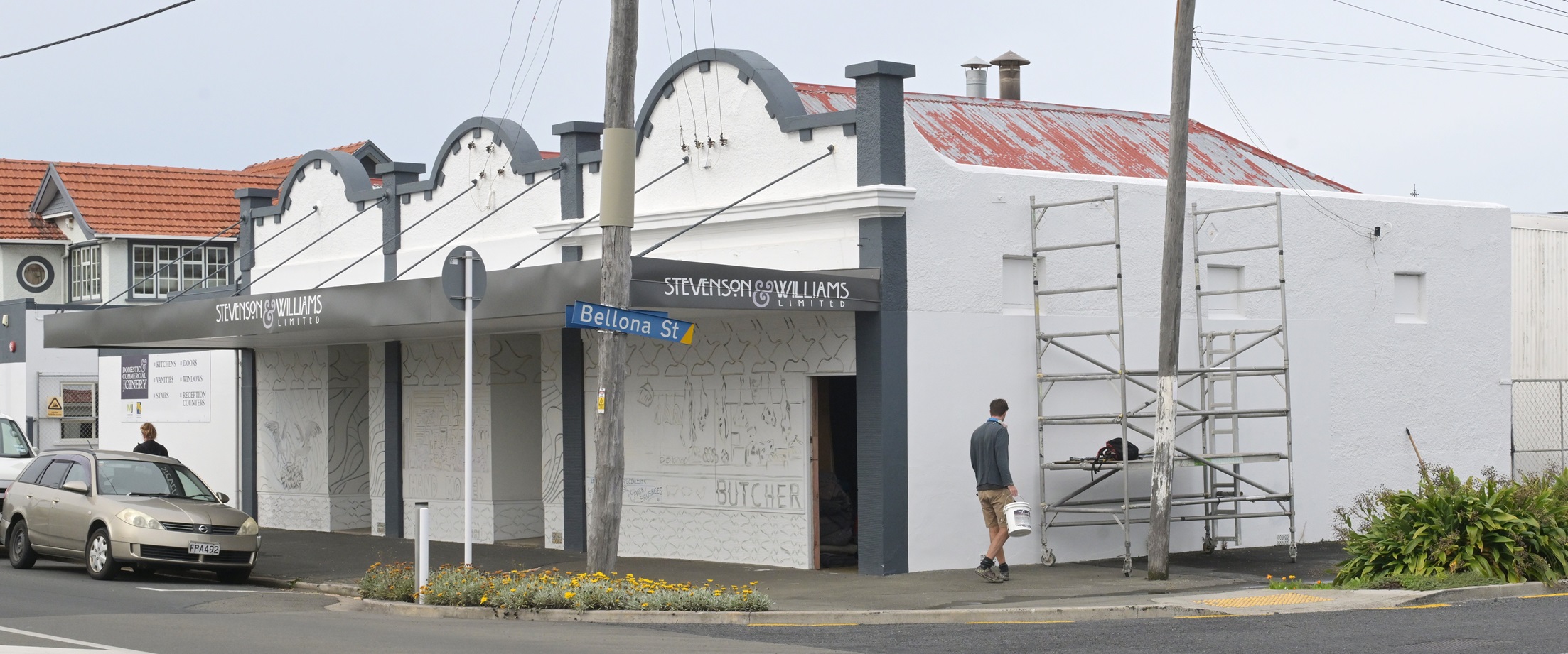 Work has begun on the mural. Photo: Gerard O'Brien
