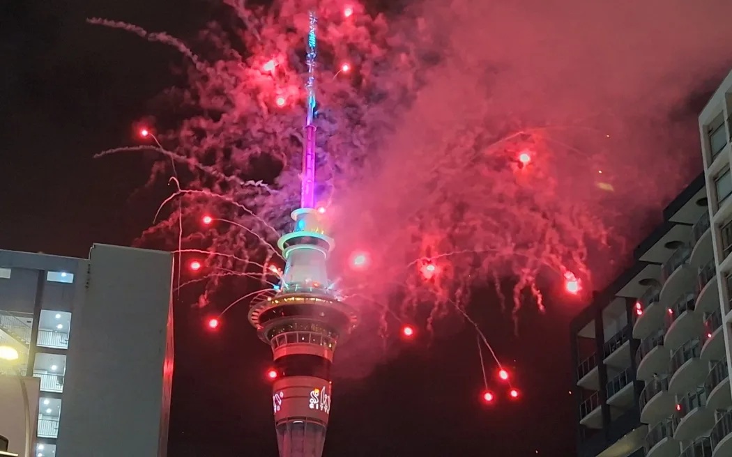 The new year started with a bang in Auckland. Photo: RNZ 