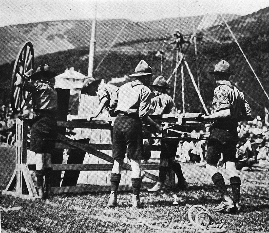 Ocean Beach Scout troop, of Dunedin, with a trek cart they built. — Otago Witness, 26.1.1926 