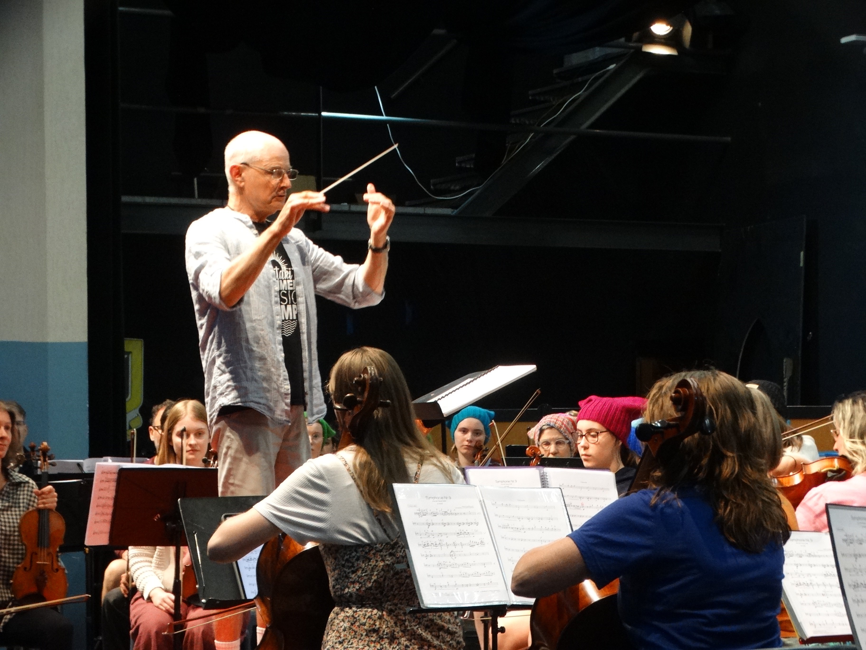 Conductor Pete Adams has been working with 66 musicians at the Waitaki Summer Music Camp held at...