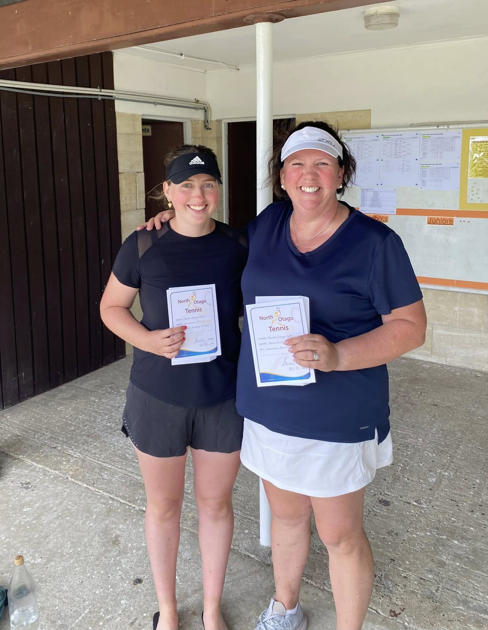 Mackenzie Phillips (left) beat Belinda Hirst in the women’s singles final before the Oamaru duo...