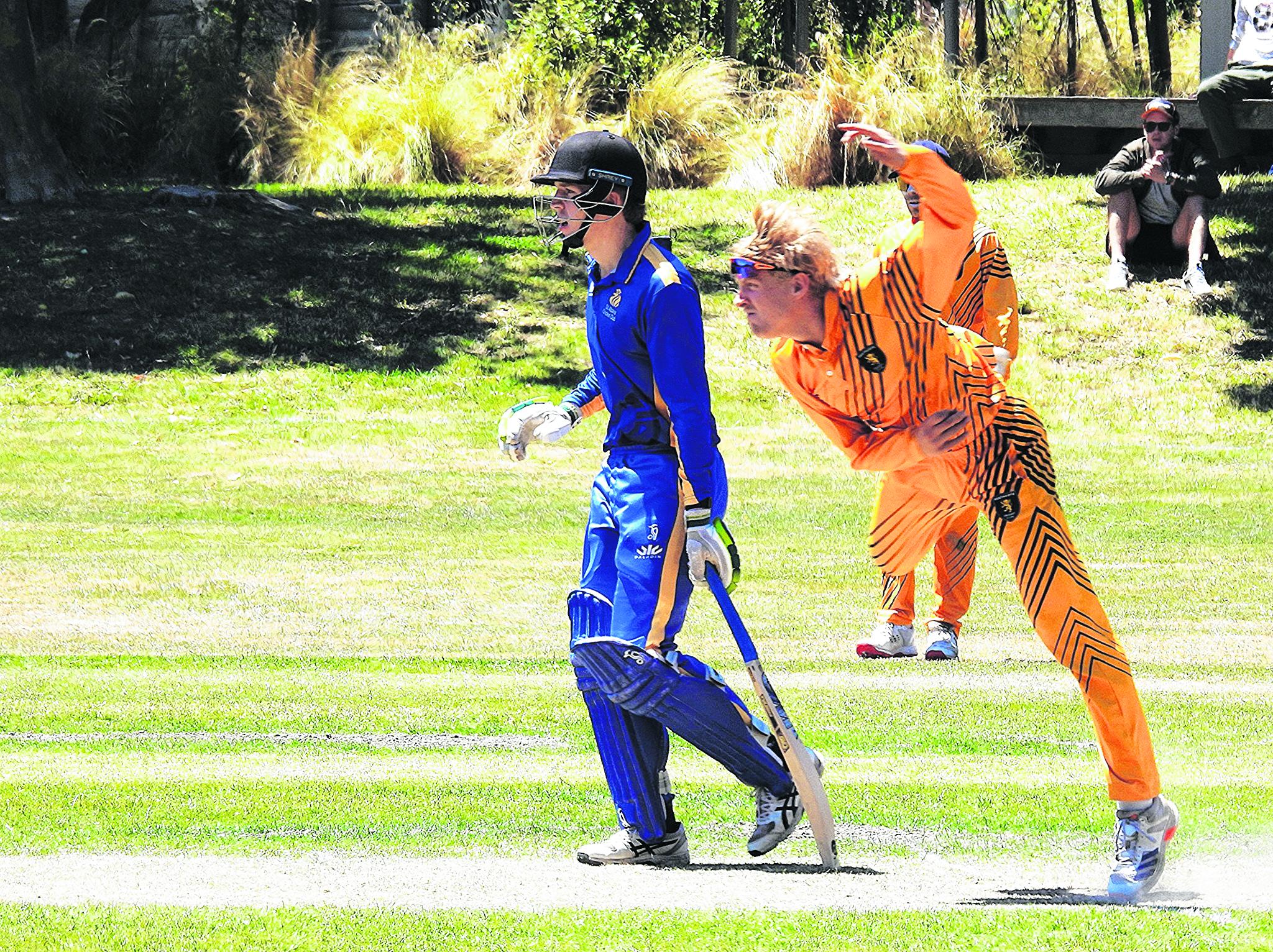 Heathcote’s Philippe Boissevain bowls against St Albans in a T20. His side are currently top of...