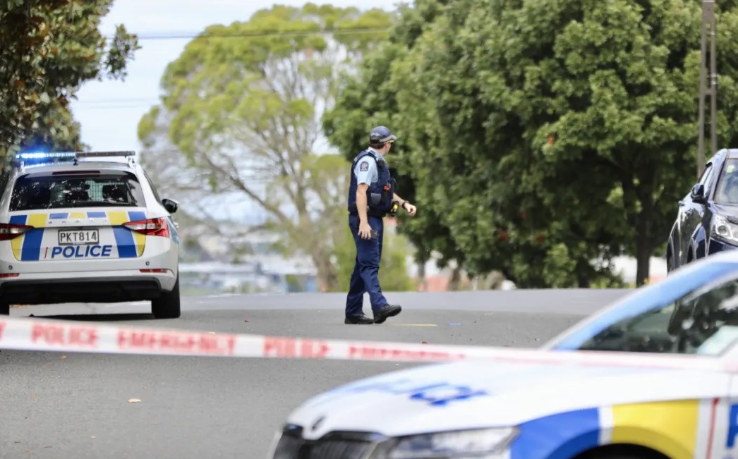 Police at the scene on Friday. Photo: RNZ