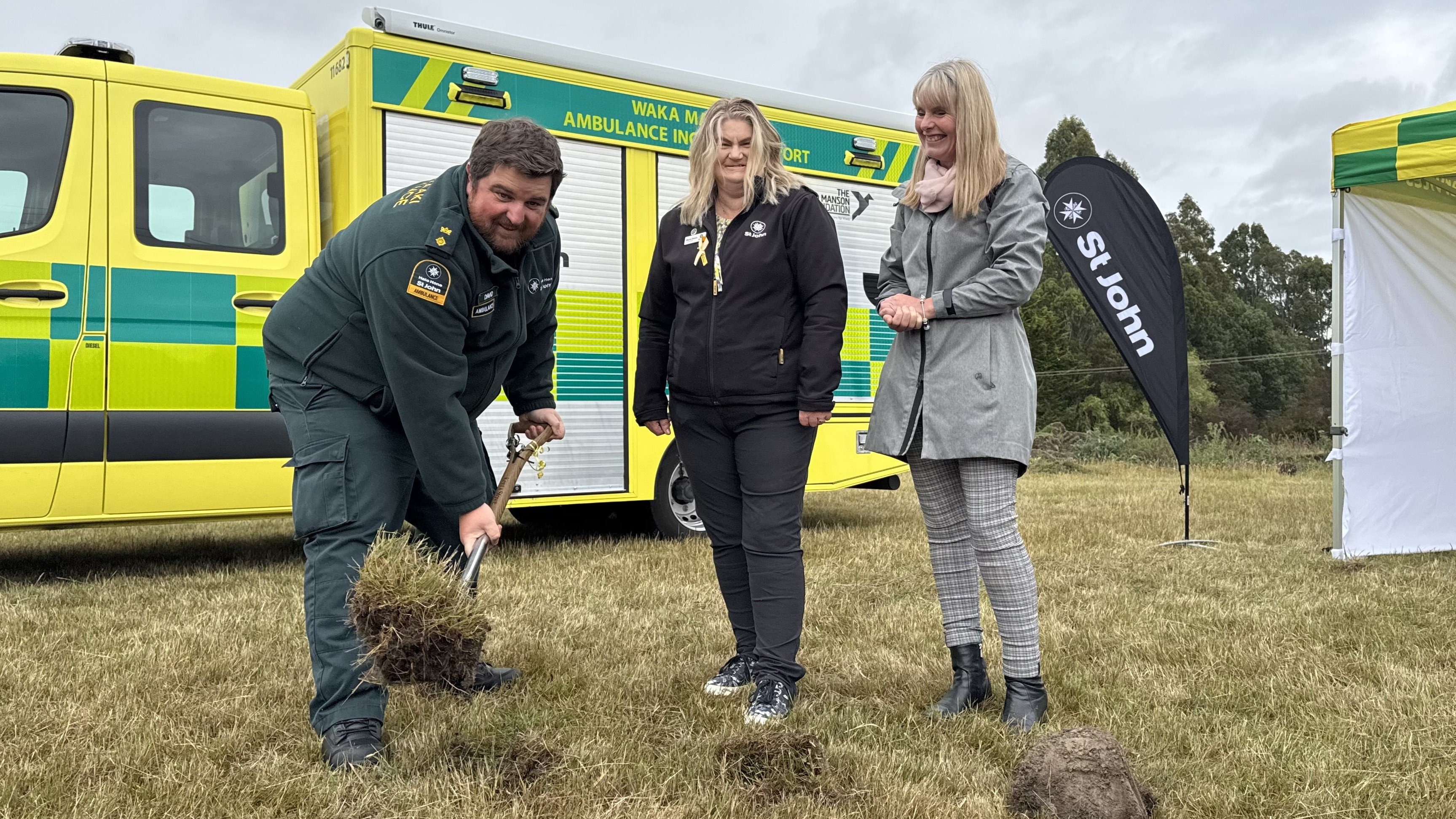 Taking part in Saturday’s official sod-turning for the new Oamaru ambulance station are (from...