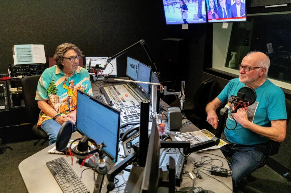 Phil O'Brien (left) and Simon Morris finished their 21-year run as hosts of Matinee Idle today....