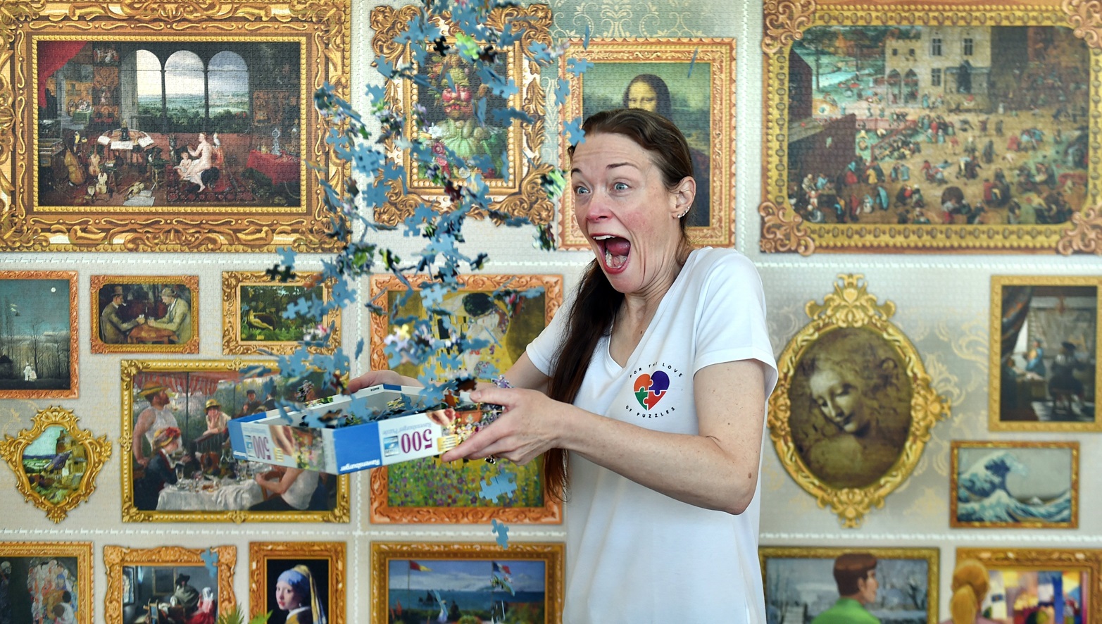 Puzzler Donnalouise Gragg competes in the jigsaw puzzle racing at the Masters Games in 2024....