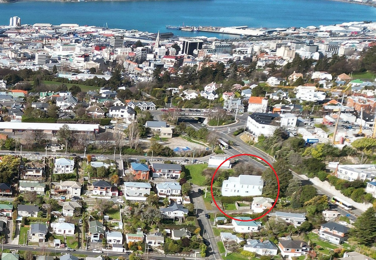 The Roslyn Scout Hall (circled) in School St, Kaikorai. 