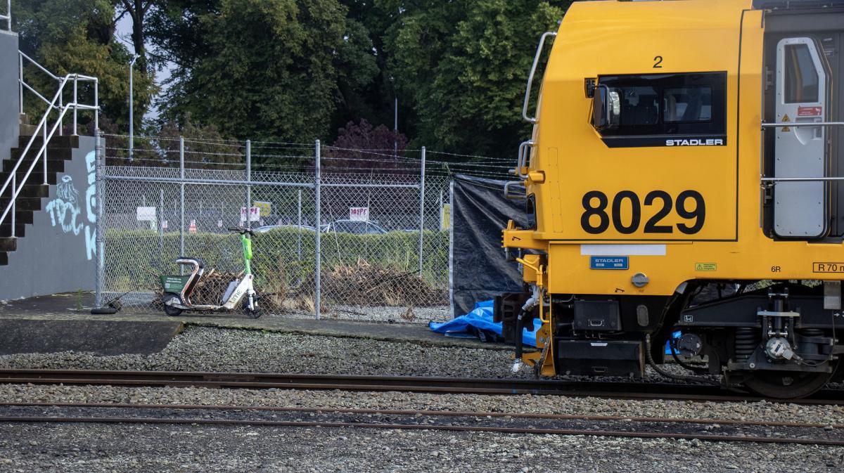 The crash happened at the Lincoln Rd level crossing in Addington on Friday. Photo: Geoff Sloan