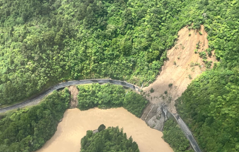 A slip on State Highway 2 through the Waioweka Gorge. Photo: Supplied/NZTA