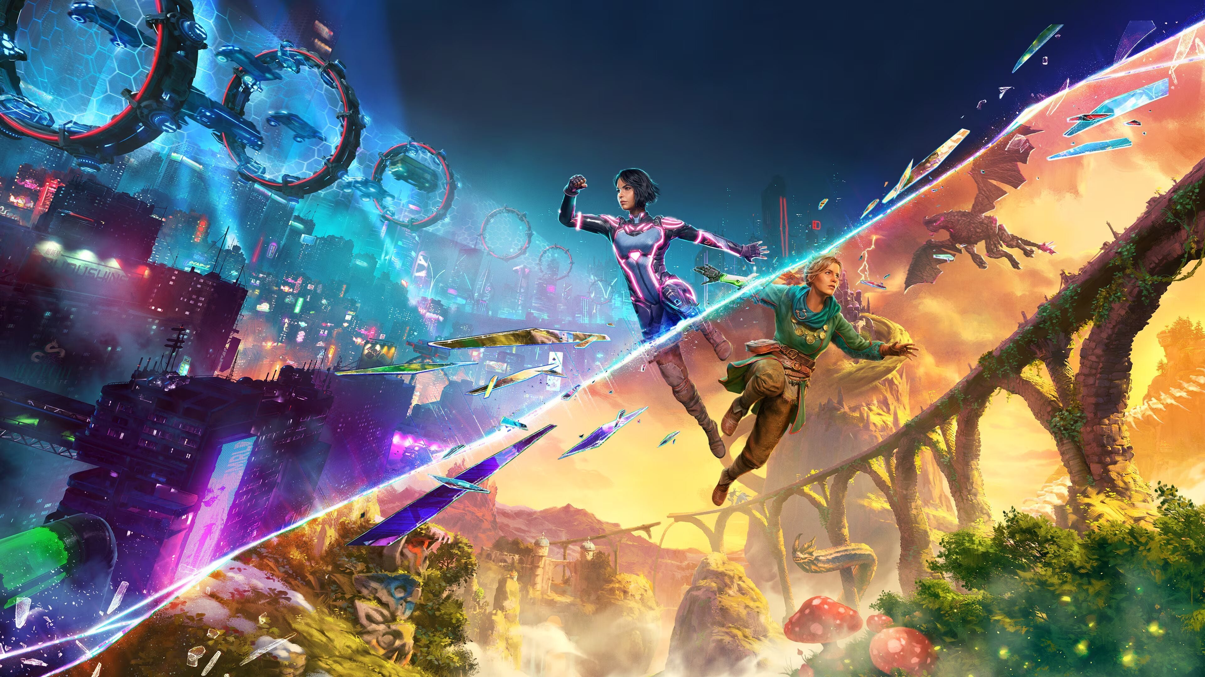 Hayden Meikle and his old friend find Split Fiction a whole lot of fun. IMAGE: SUPPLIED