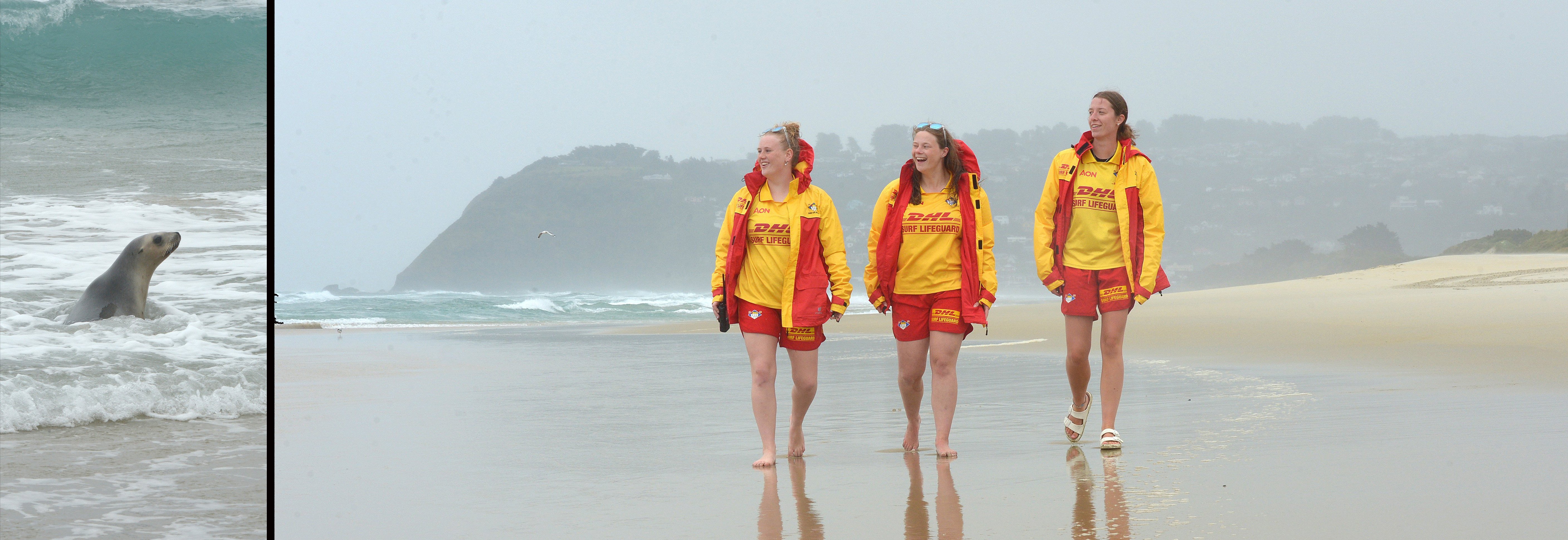 While taking a picture of some surf lifesavers to illustrate the poor swimming weather we had...