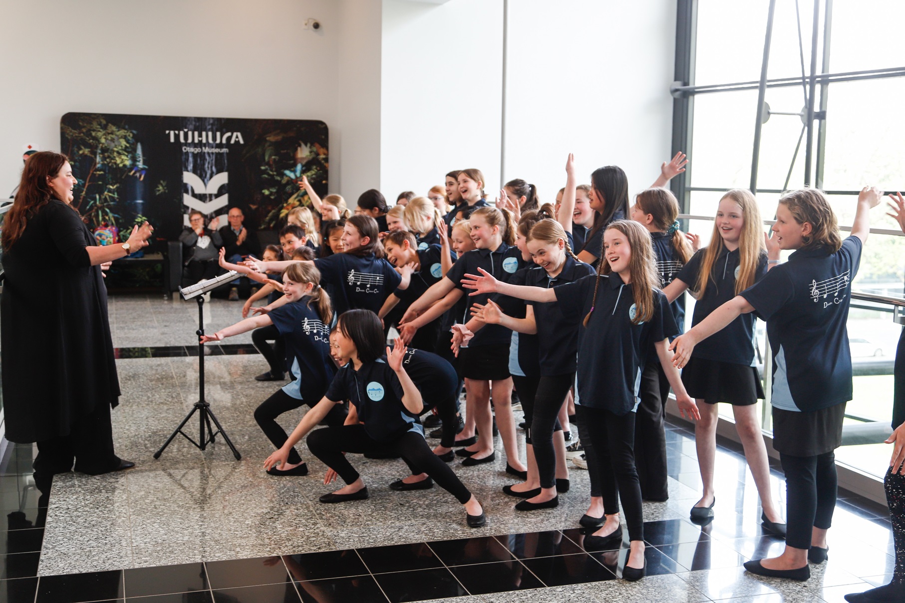 Dunedin Children’s Choir conductor Natasha Manowitz leads the choir during an energetic...