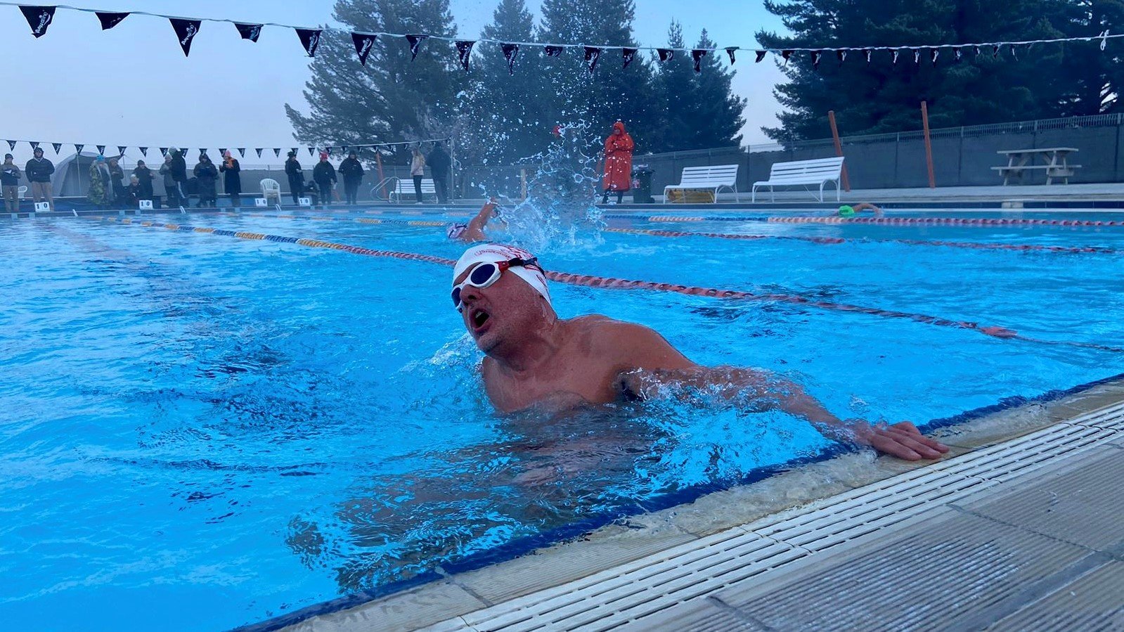 Para-ice swimmer Francois Lambrechts, of Dunedin, competes during the 2024 IISA NZ & Southern...