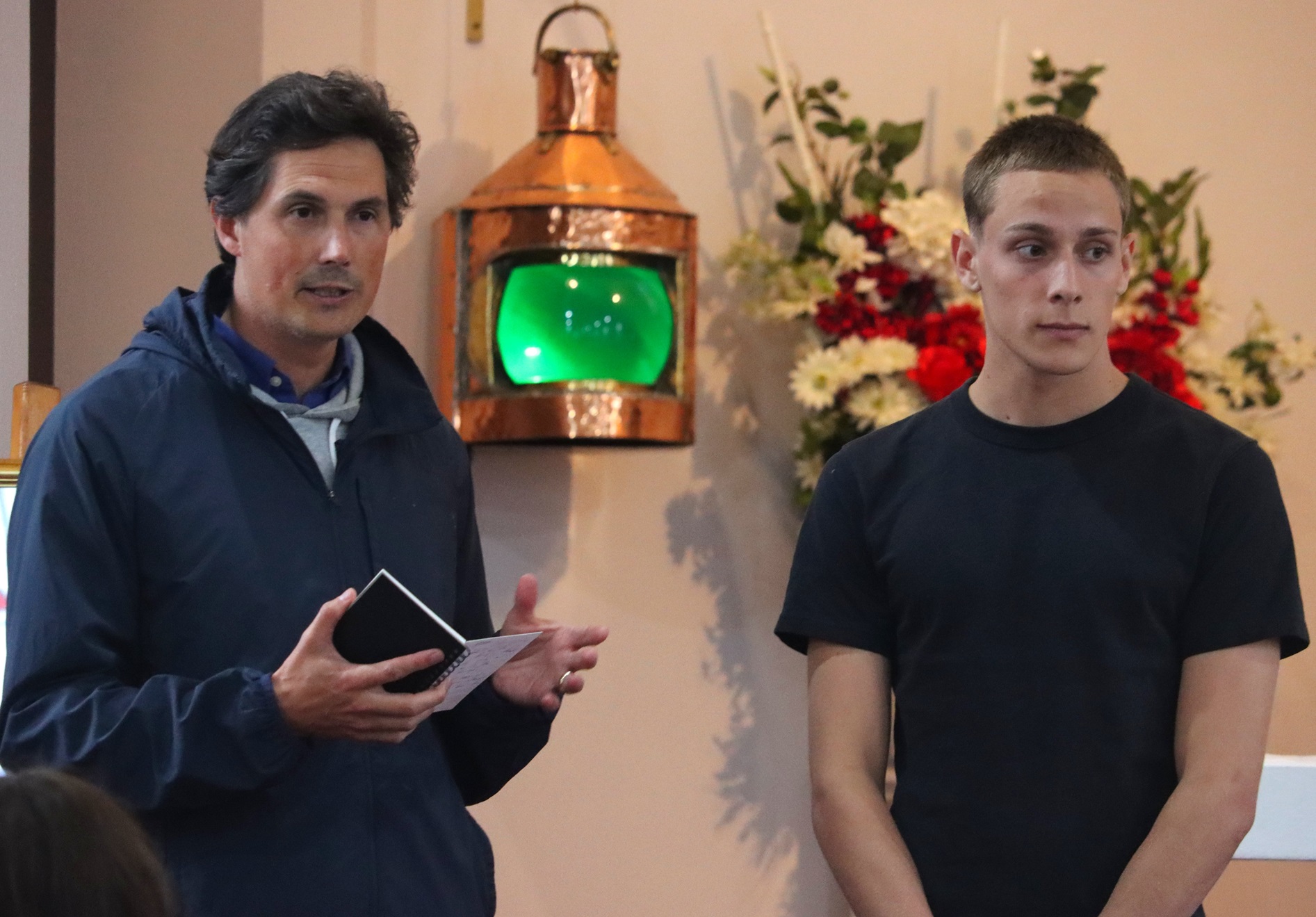 Nicholas Newport Pound (left) and Ned Newport Pound are descendants of Thomas Pound, the parish...