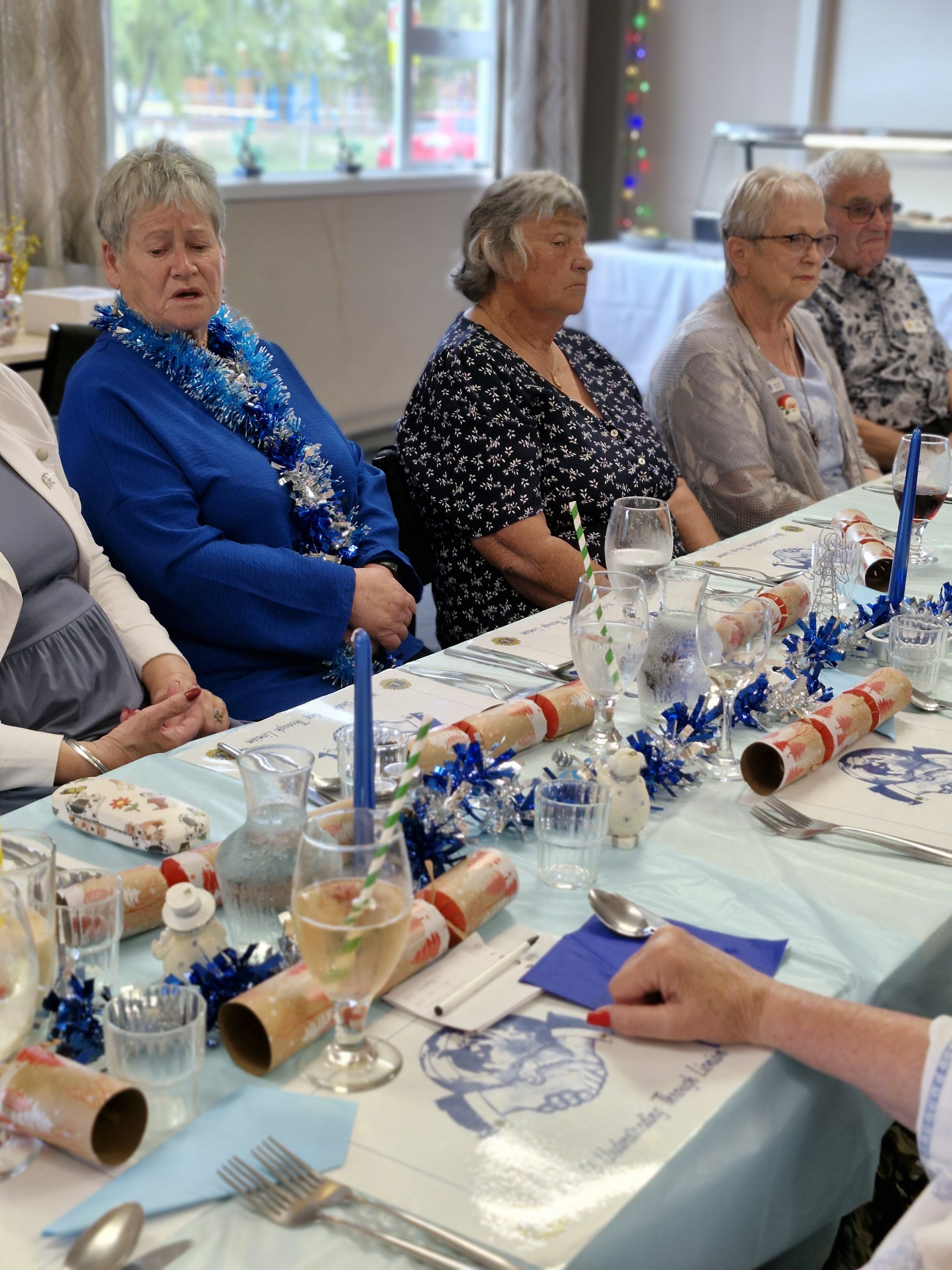 Members of Waimate Whitehorse Lions gather for their Christmas tea meeting at the Waimate Town...