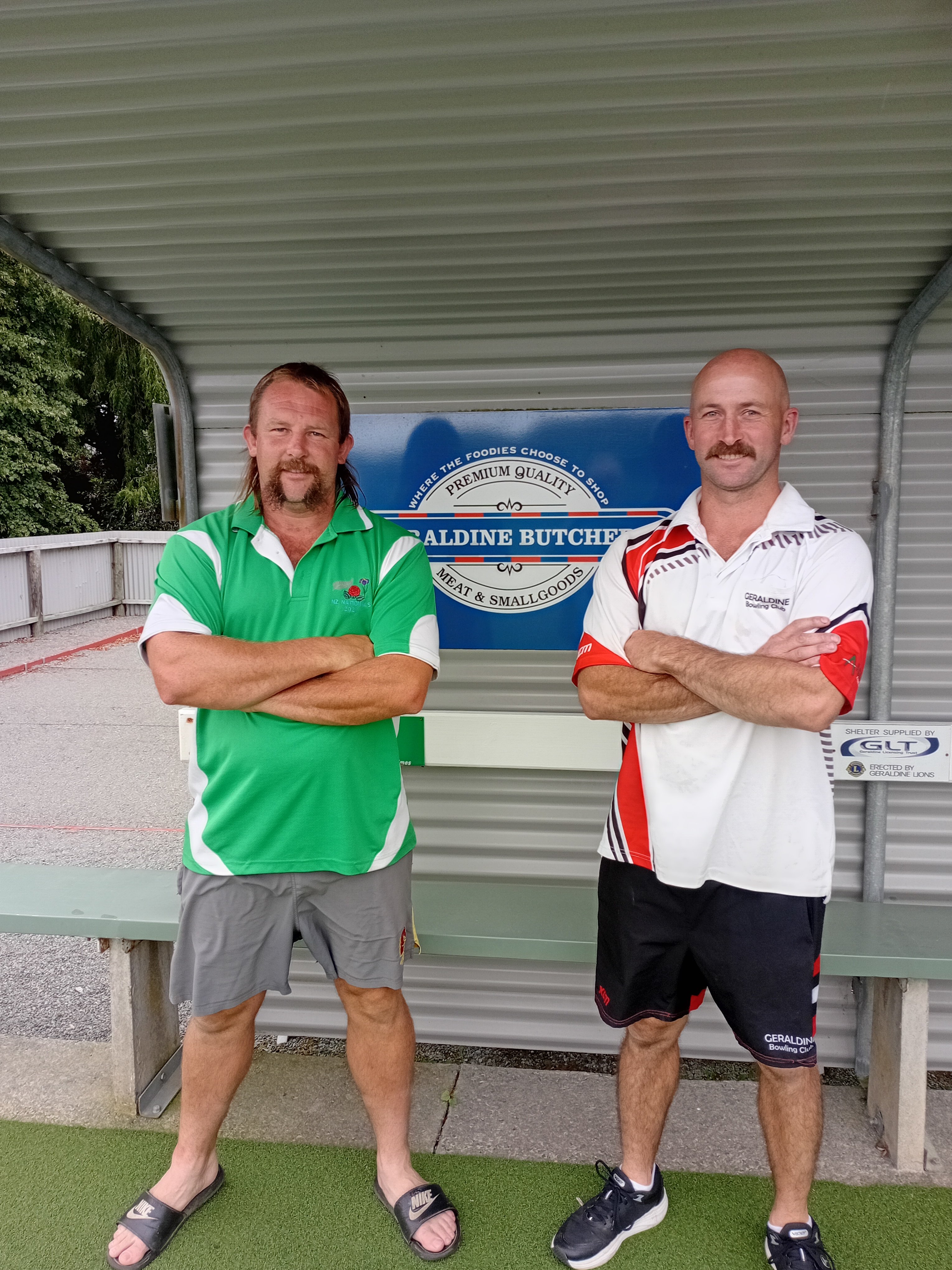 Alphy Trevathan (left) and Kieran Aker cleaned up the competition to take the premier pairs one...