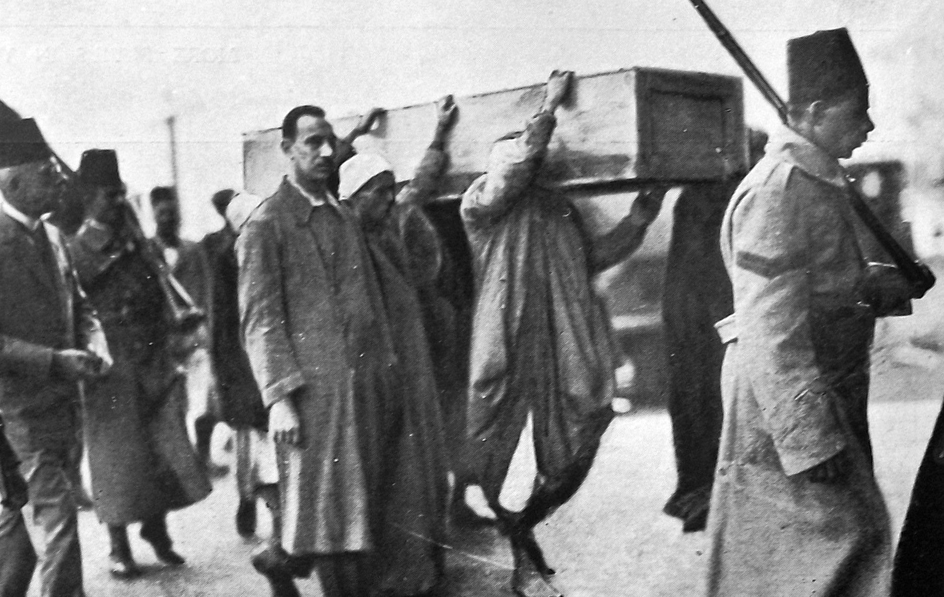 After 3500 years underground, the coffin and royal mask of King Tutankhamun (then written as...