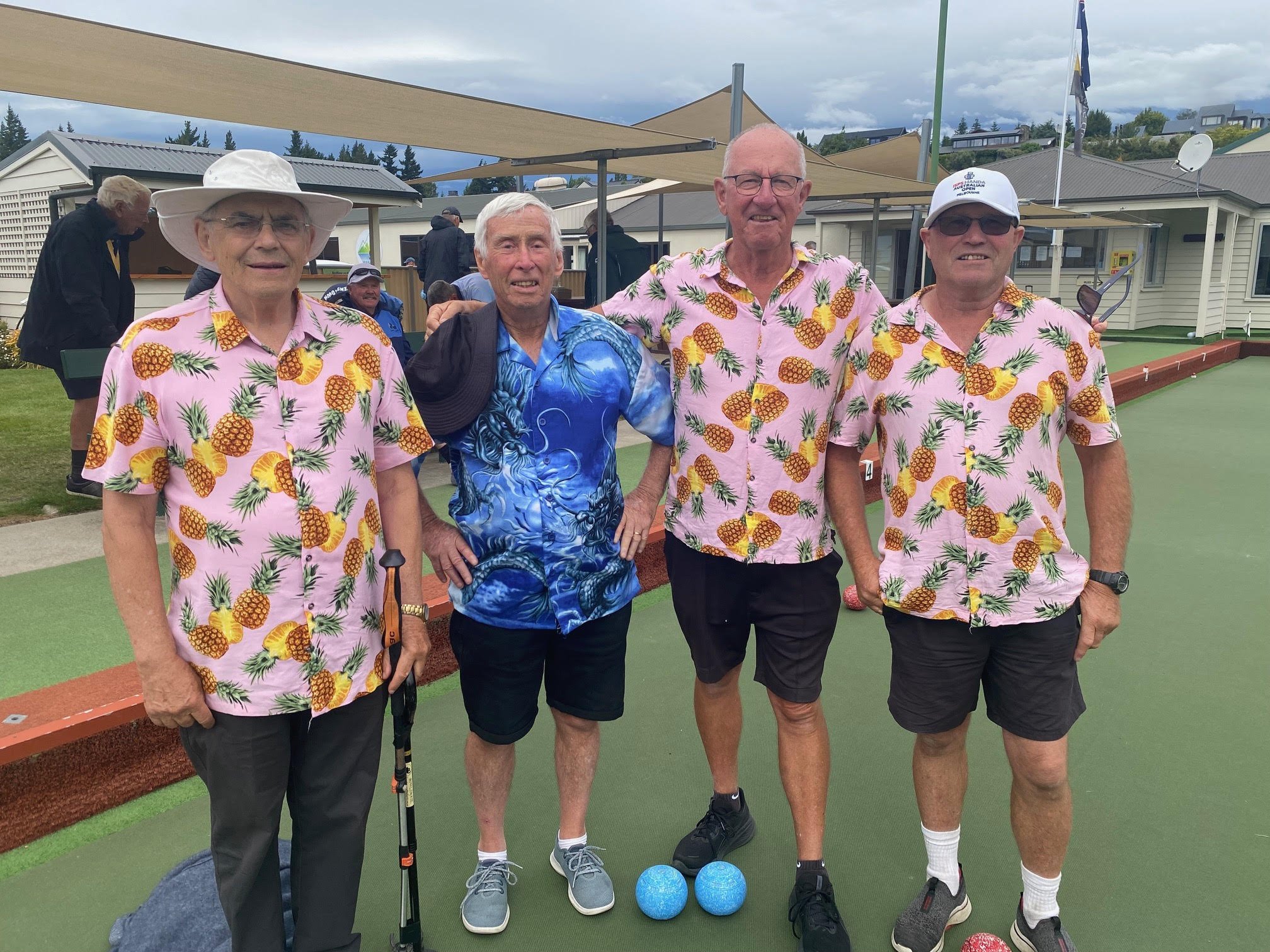 The Wānaka bowling team of Bill Turnbull, Don Cameron, Brett Simpson and Simon Nyhof won the Men...