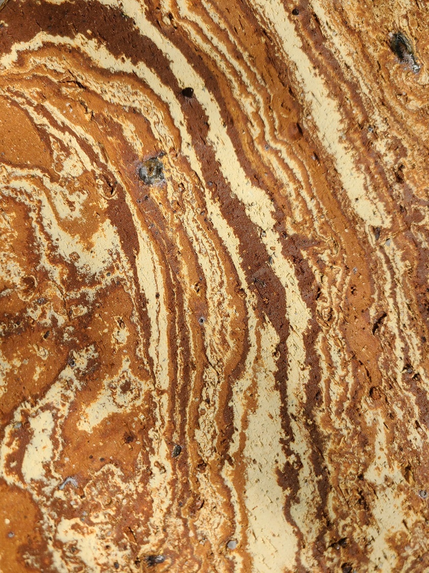 Marama [detail] (2025), Whaka Oho Rahi and Benhar clay, salvaged glass from Ōtepoti harbour and...