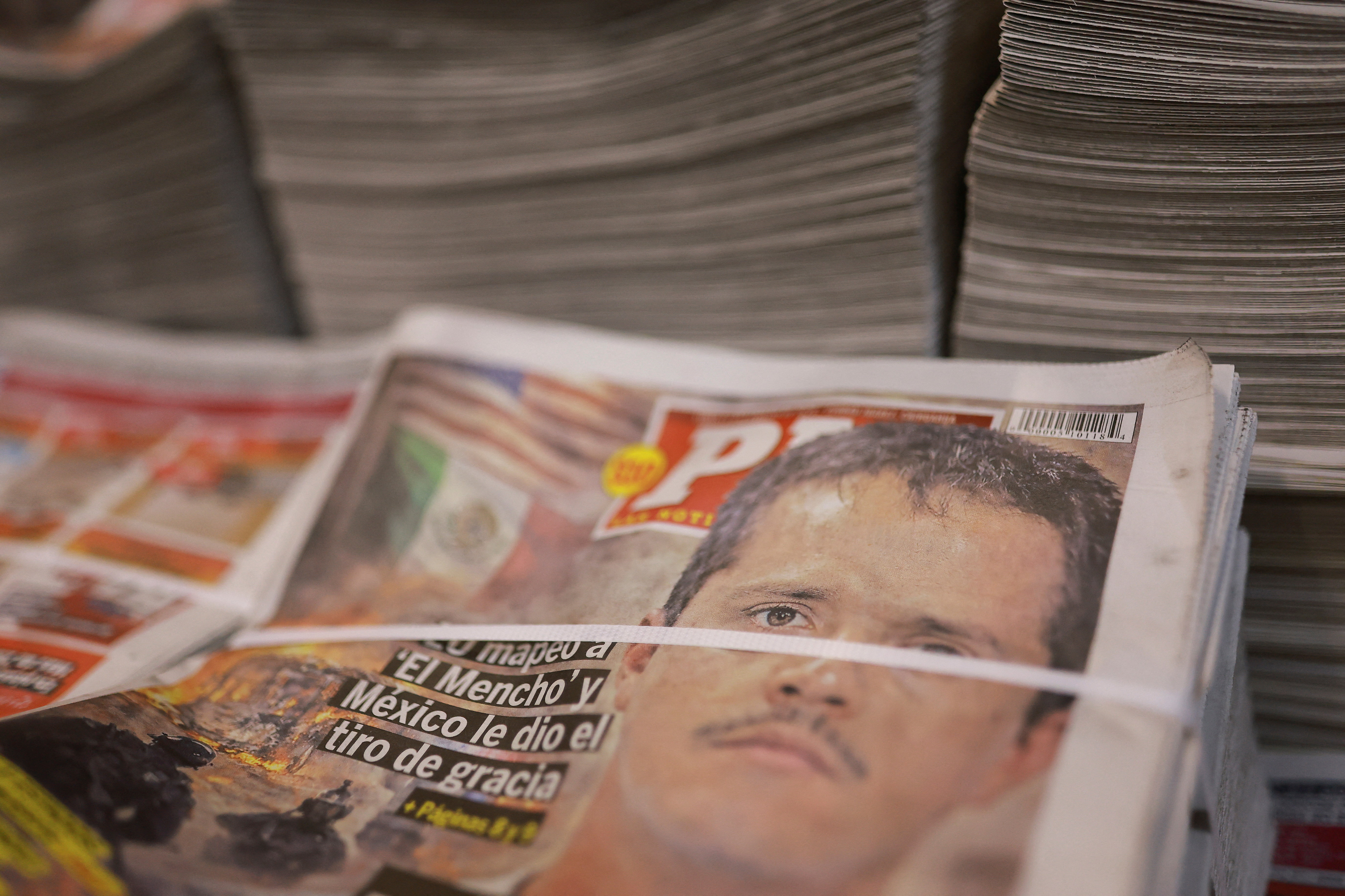 Freshly printed copies of the newspaper PM bearing the headline US mapped ‘El Mencho’ and Mexico...