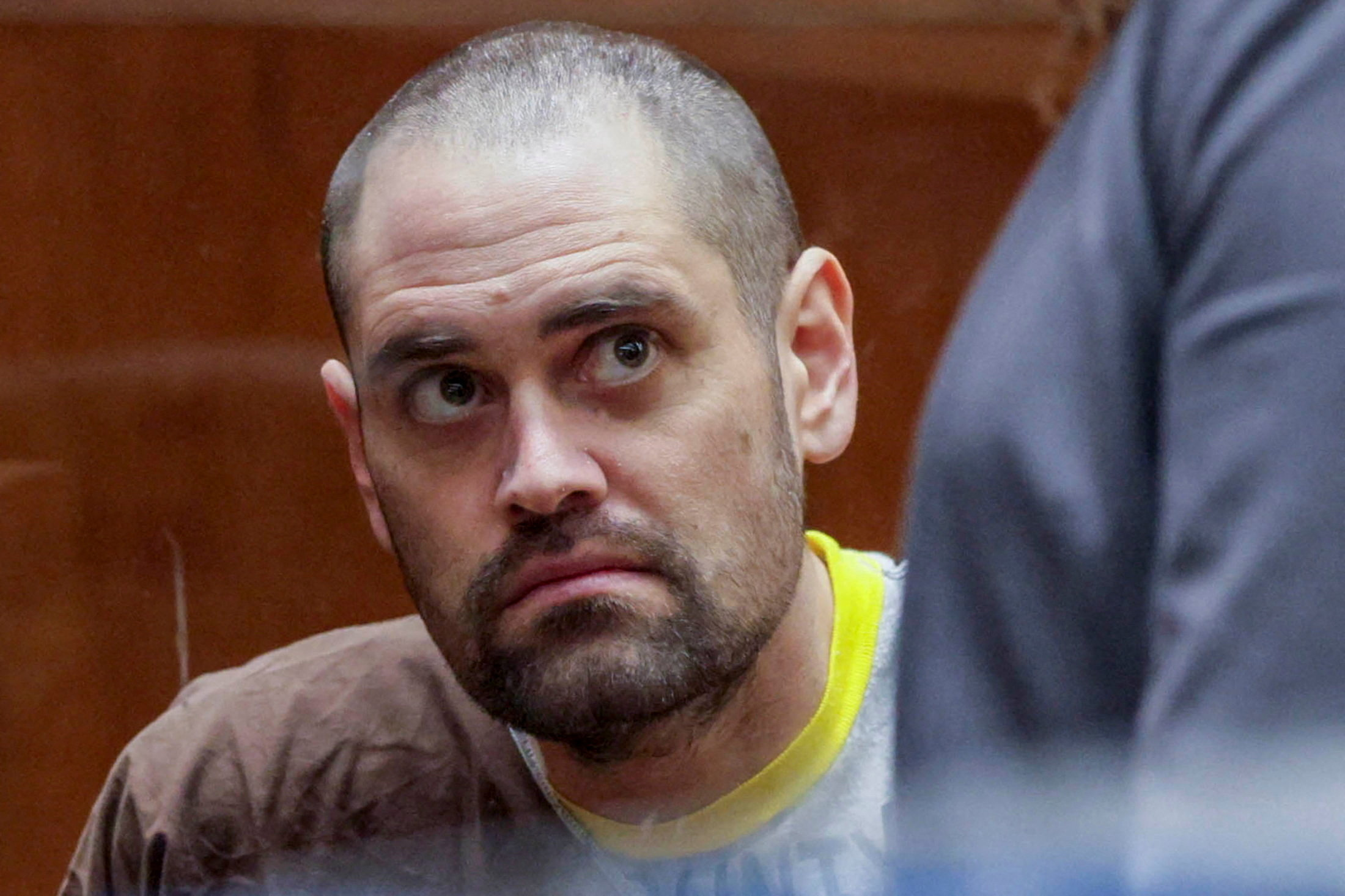 Nick Reiner appears with Deputy Public Defender Kimberly Greene (not pictured) during his...