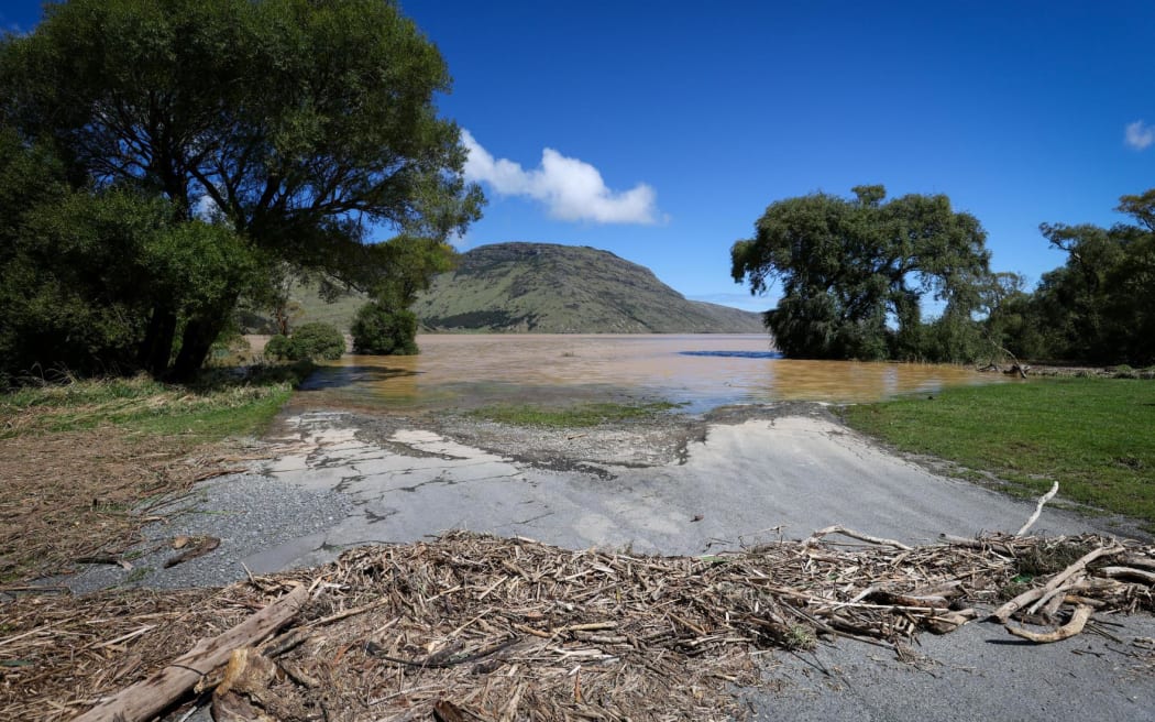 Lake Forsyth in Banks Peninsula following the bad weather. Photo: Nathan Mckinnon / RNZ